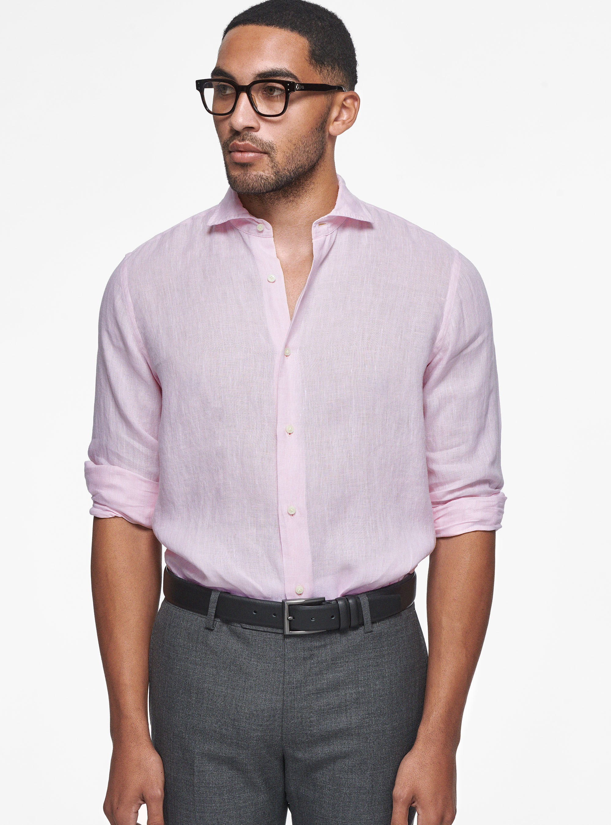 Camicia in puro lino, ROSA