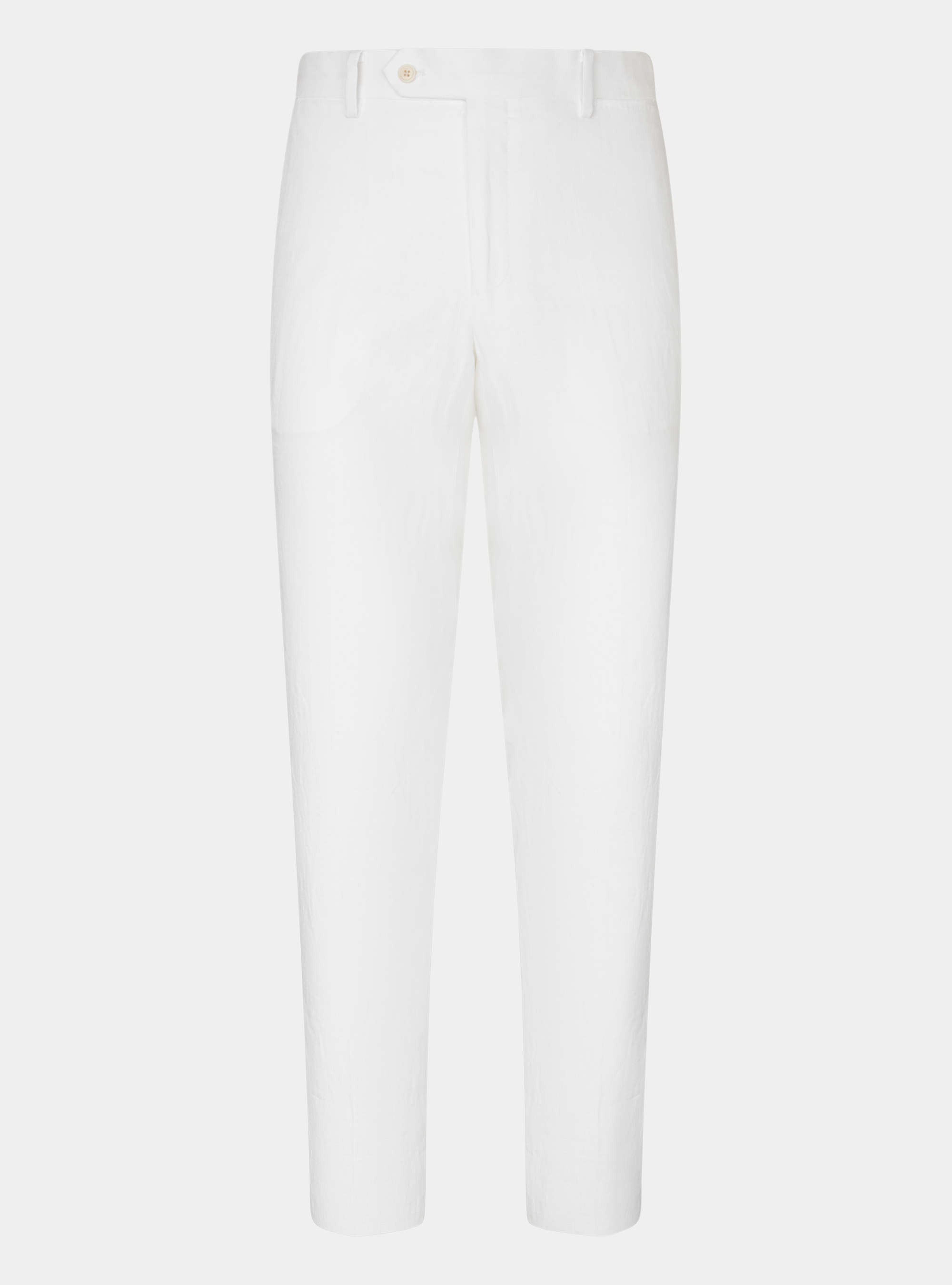 Pure linen suit trousers, WHITE