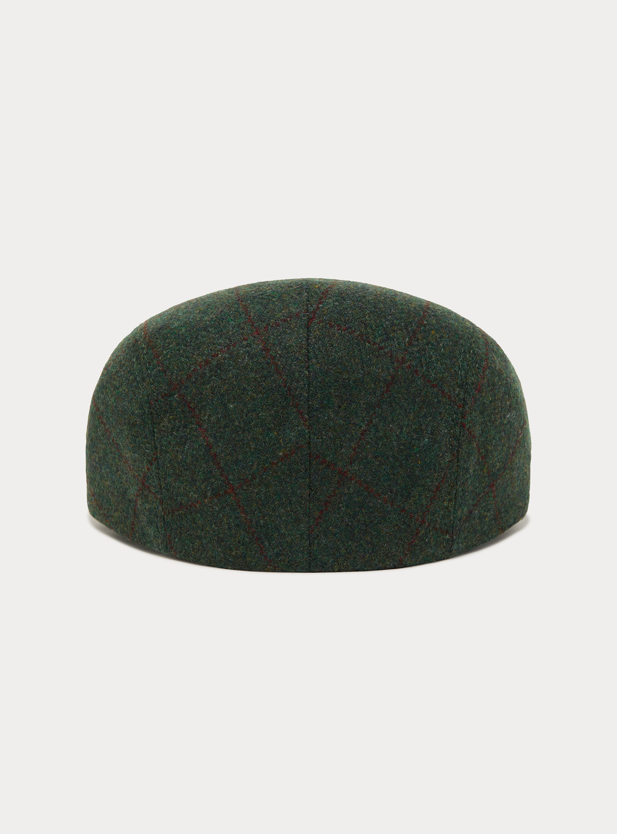 Checked wool-cashmere flat cap by Lanificio di Pray, GREEN