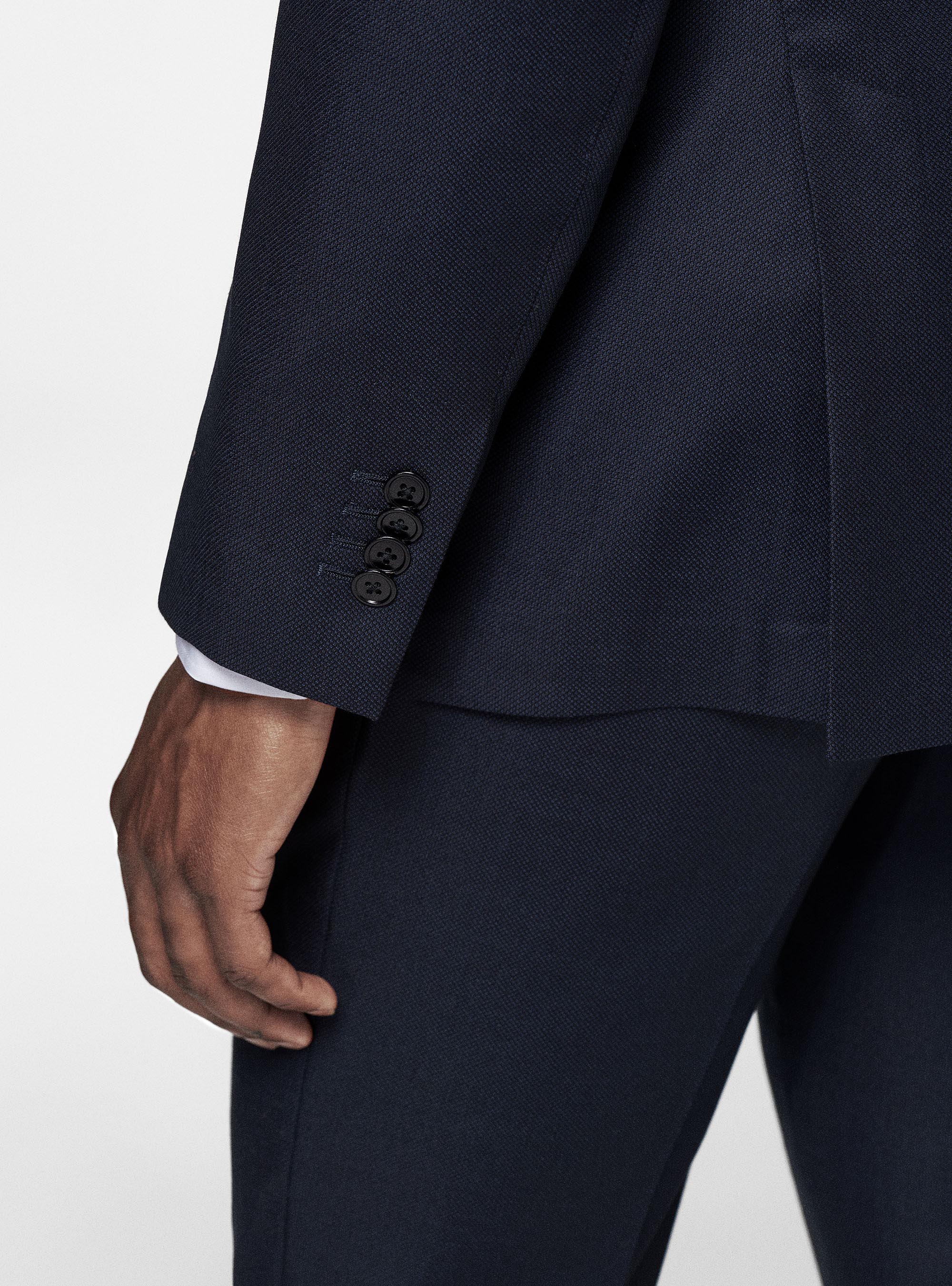Giacca in pura lana occhio di pernice, BLU NAVY