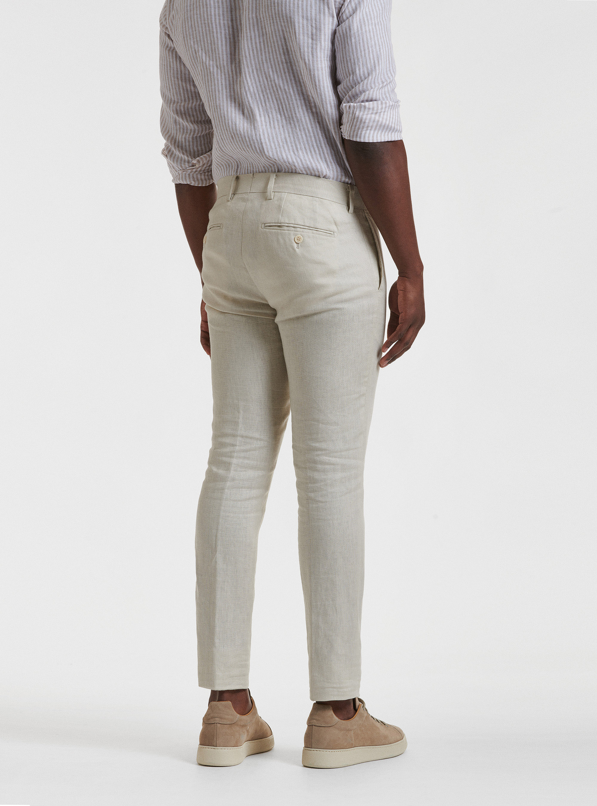 Pantaloni per abito in puro lino, ECRU