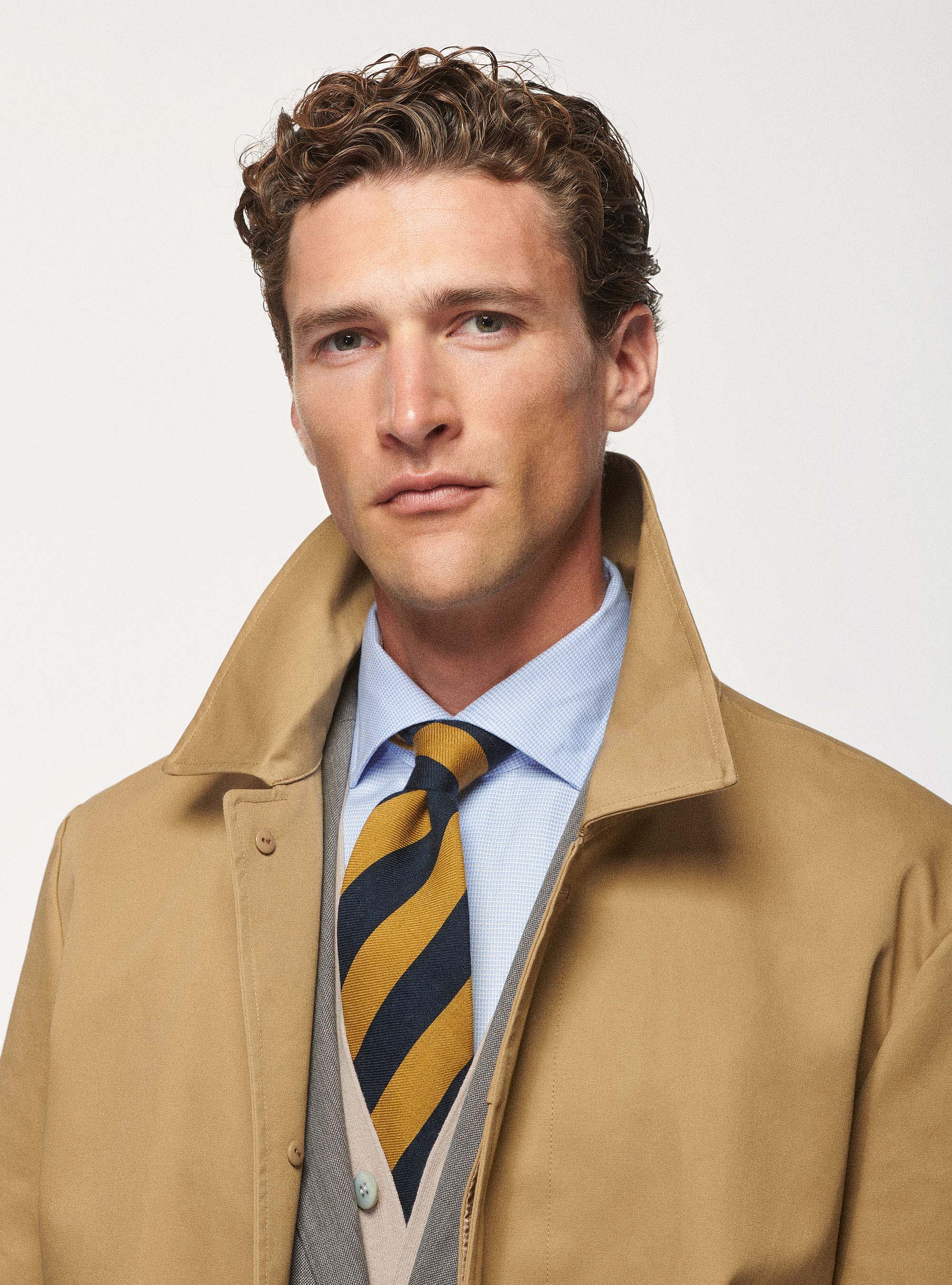 Cotton coat with large pockets, SAND