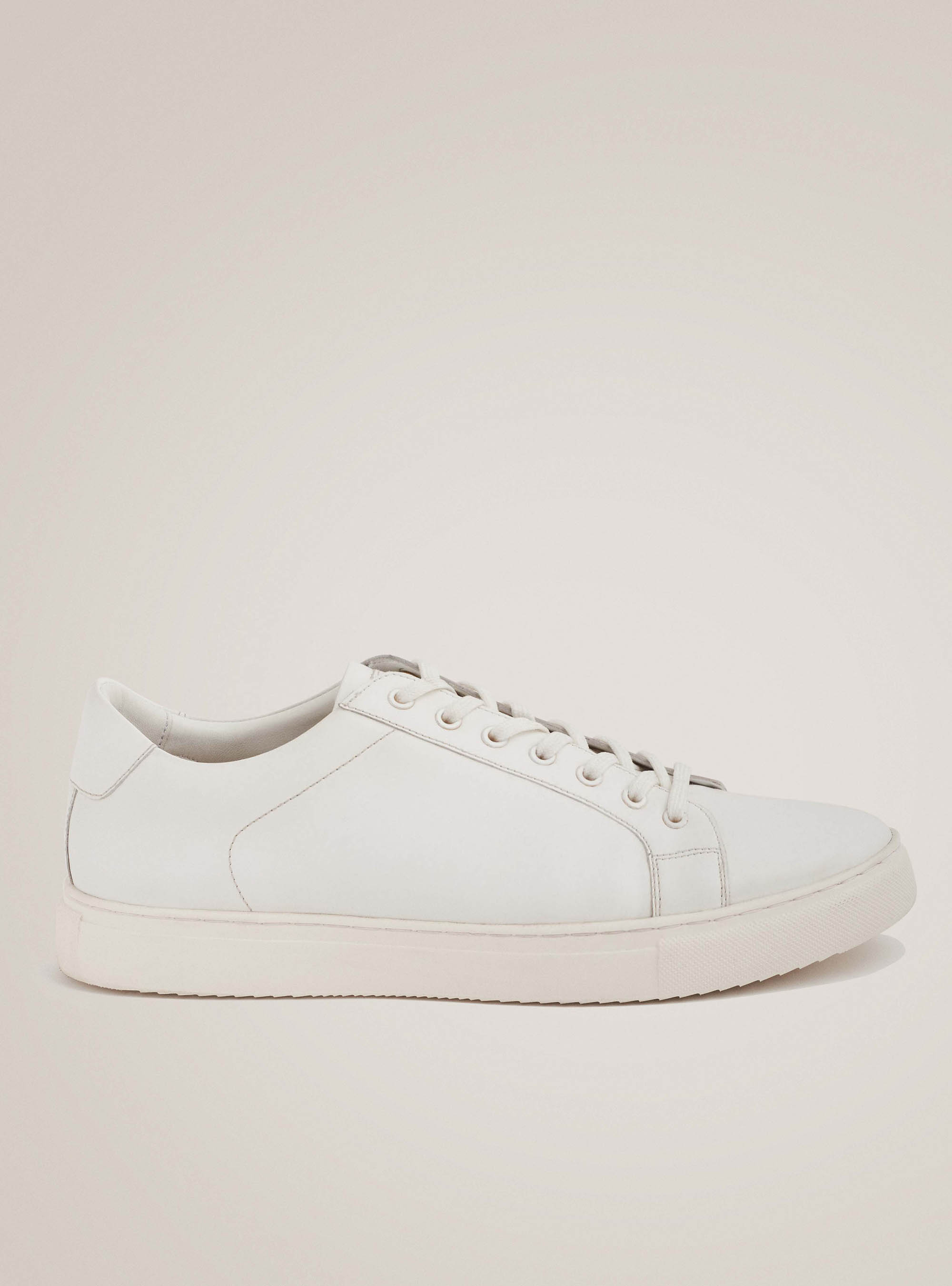 White leather sneakers, WHITE