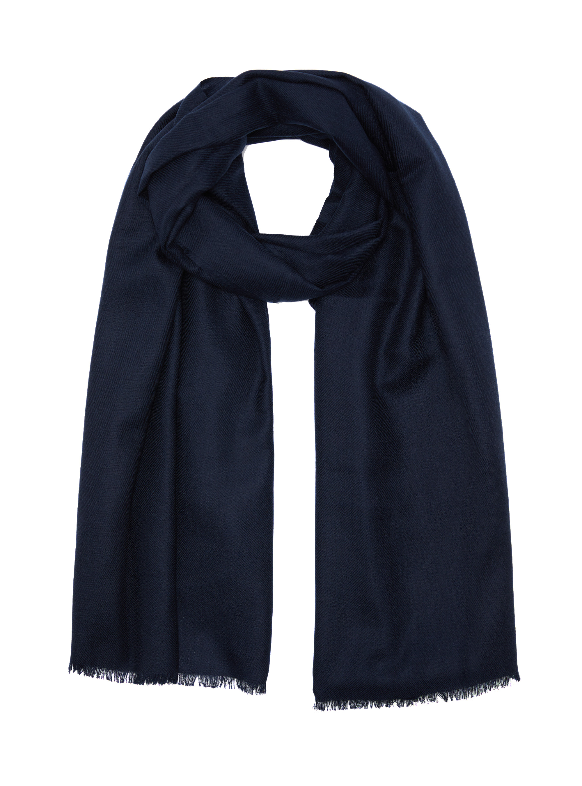 Sciarpa in lana con ricamo, BLU NAVY