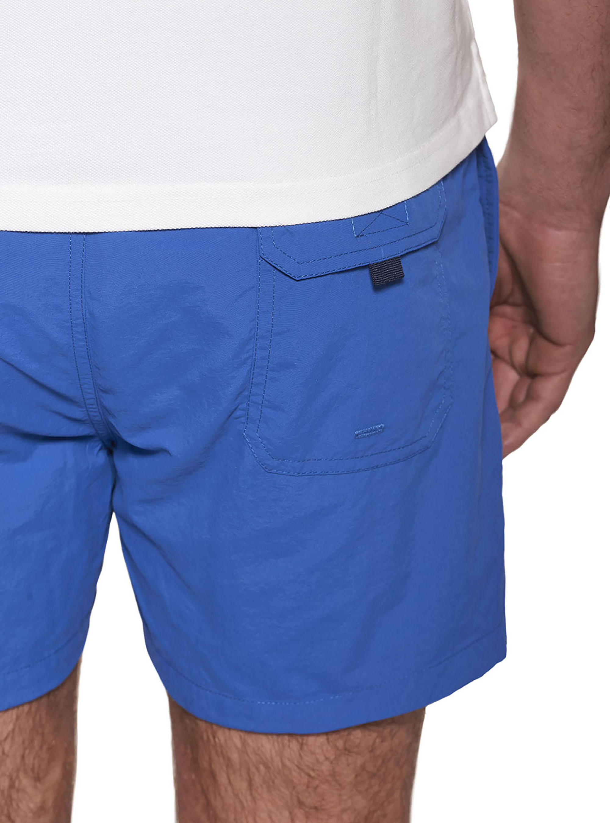 Costume basico tinta unita con ricamo, BLU ROYAL