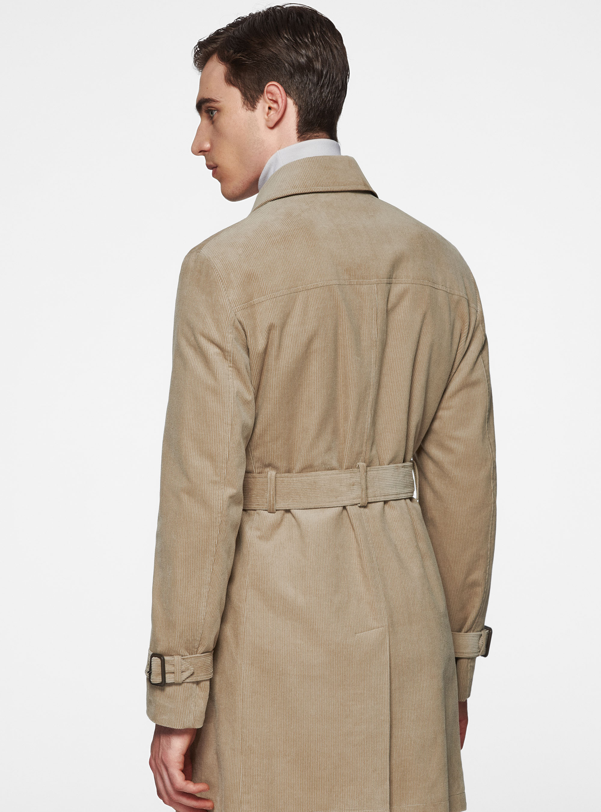 Trench-coat en velours, SABLE