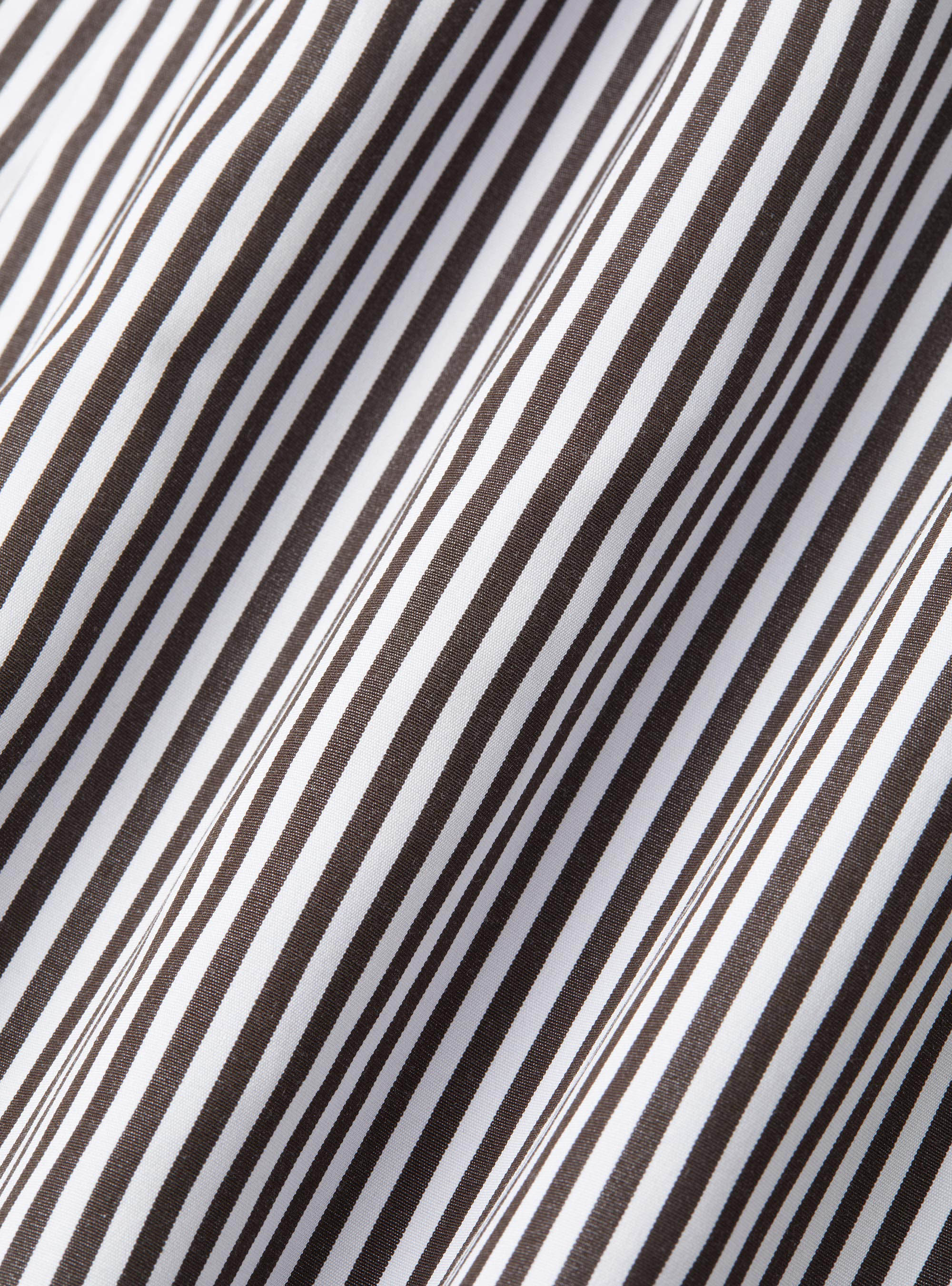 Striped cotton poplin shirt, BROWN