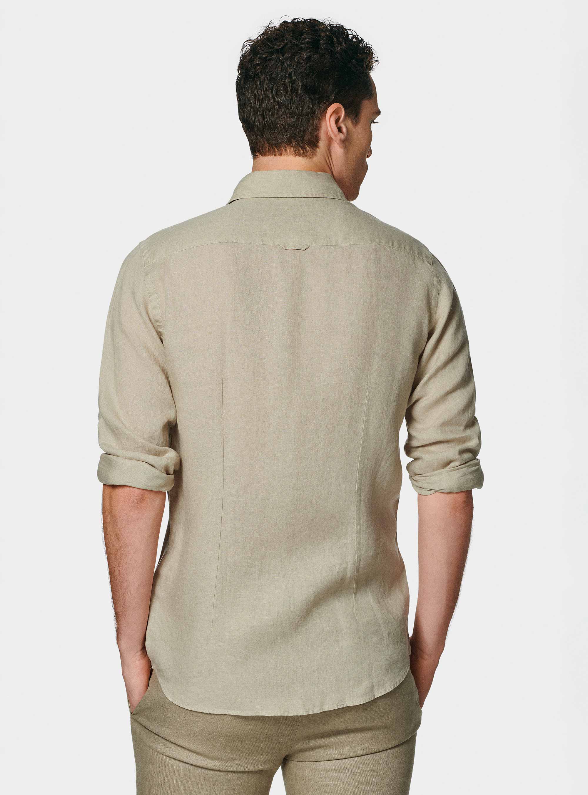 Camicia in puro lino, SABBIA