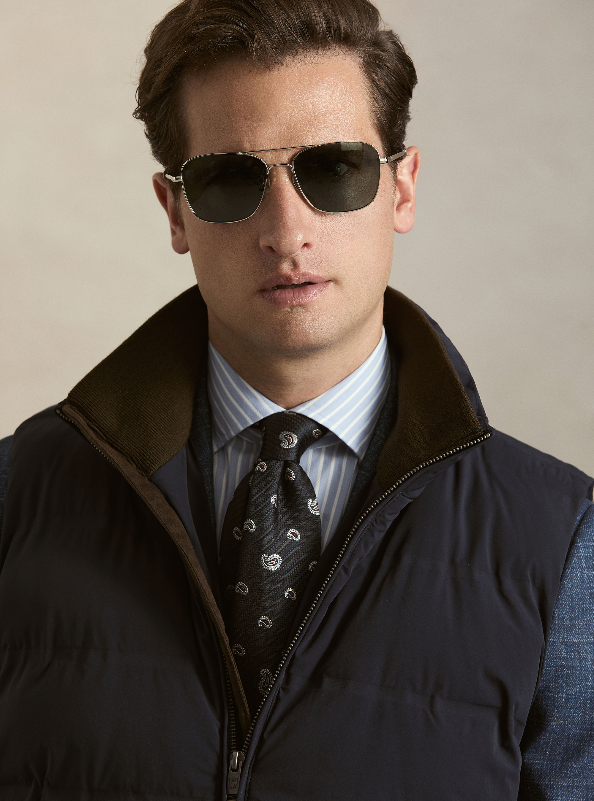 Quilted performance technical vest, NAVY BLUE