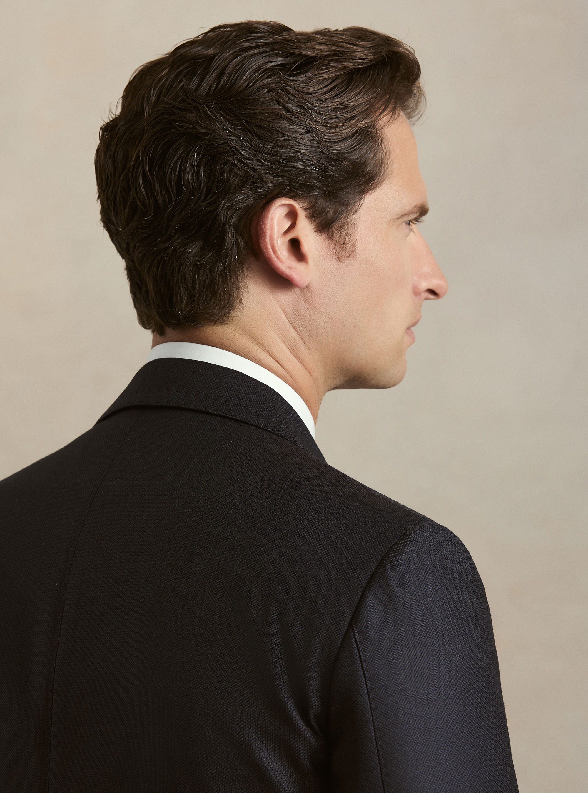 Pure wool bird's eye suit blazer by Vitale Barberis Canonico, NAVY BLUE