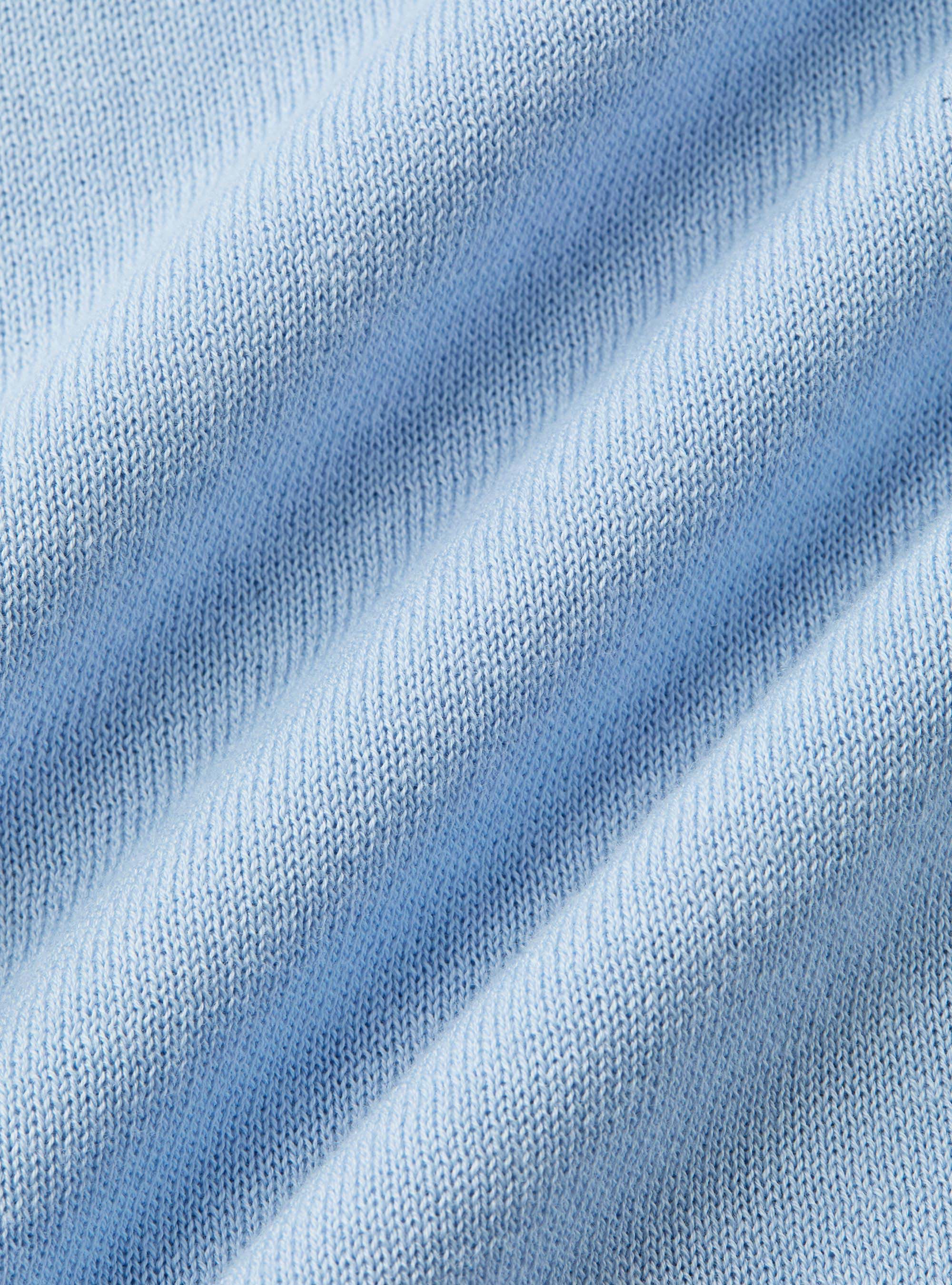 Extra-fine cotton knit polo shirt, 0266C AZZURRO