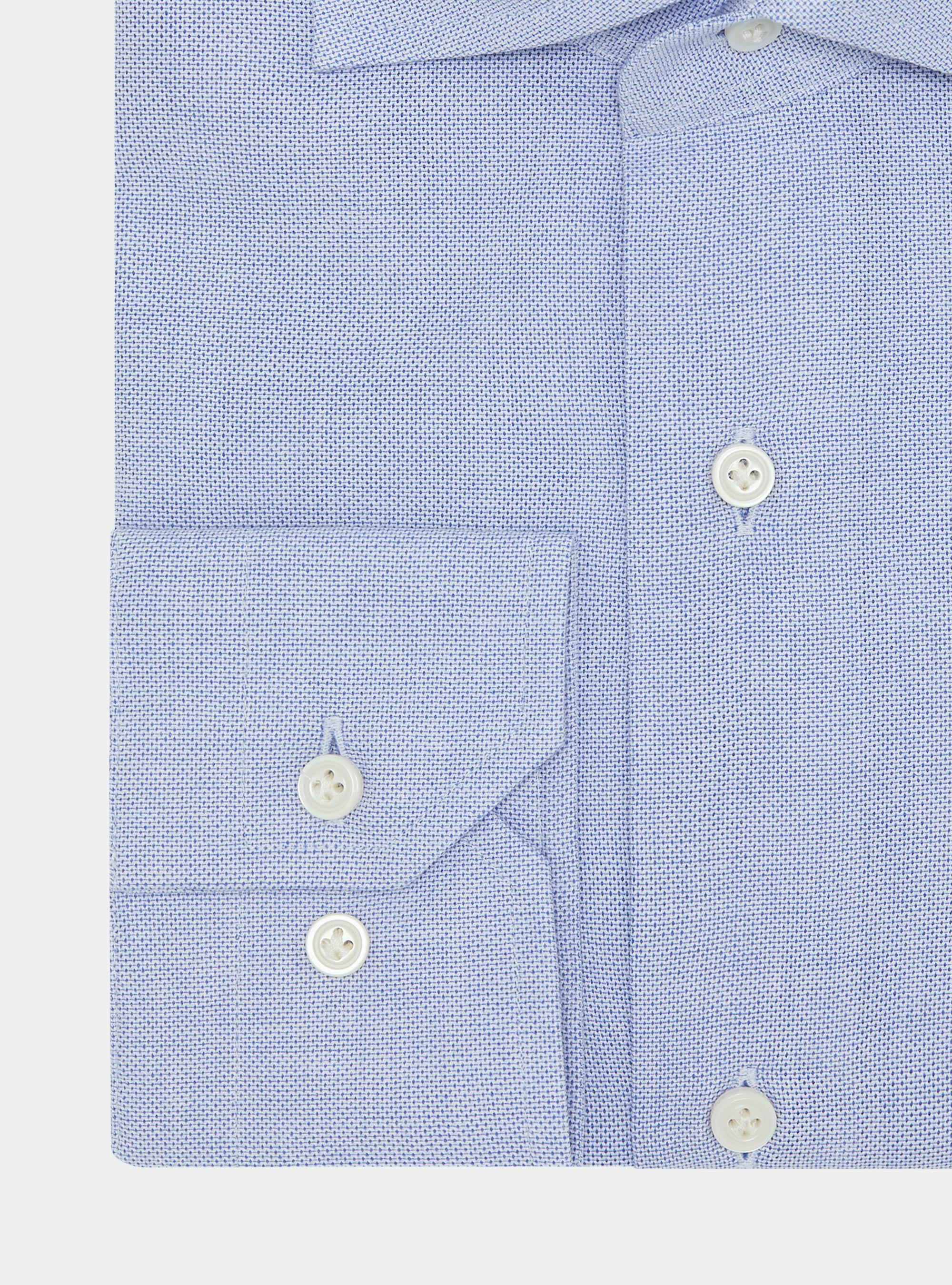 Camisa texturizada en mezcla de algod&oacute;n, CELESTE
