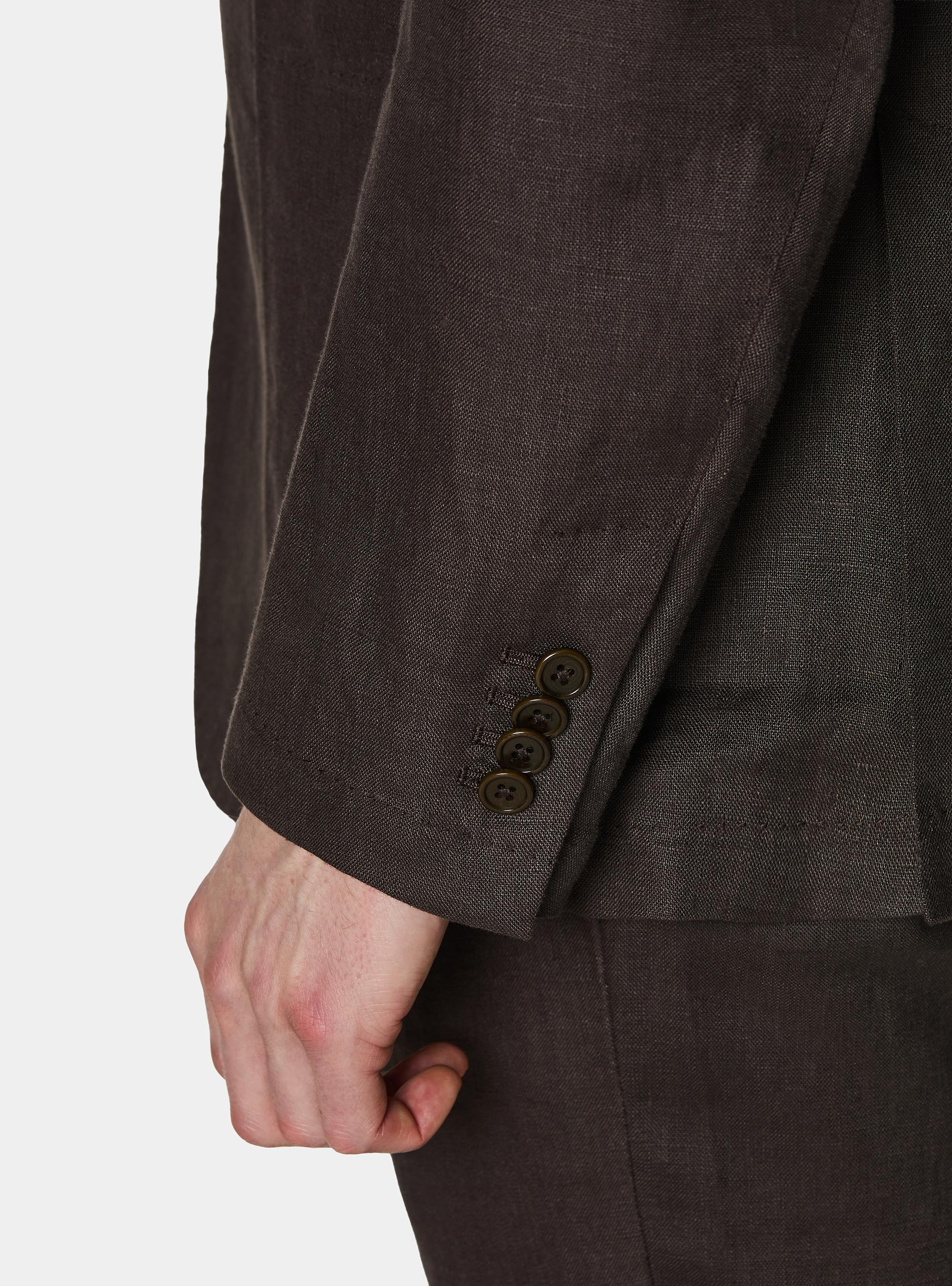 Veste de costume en pur lin, MARRON