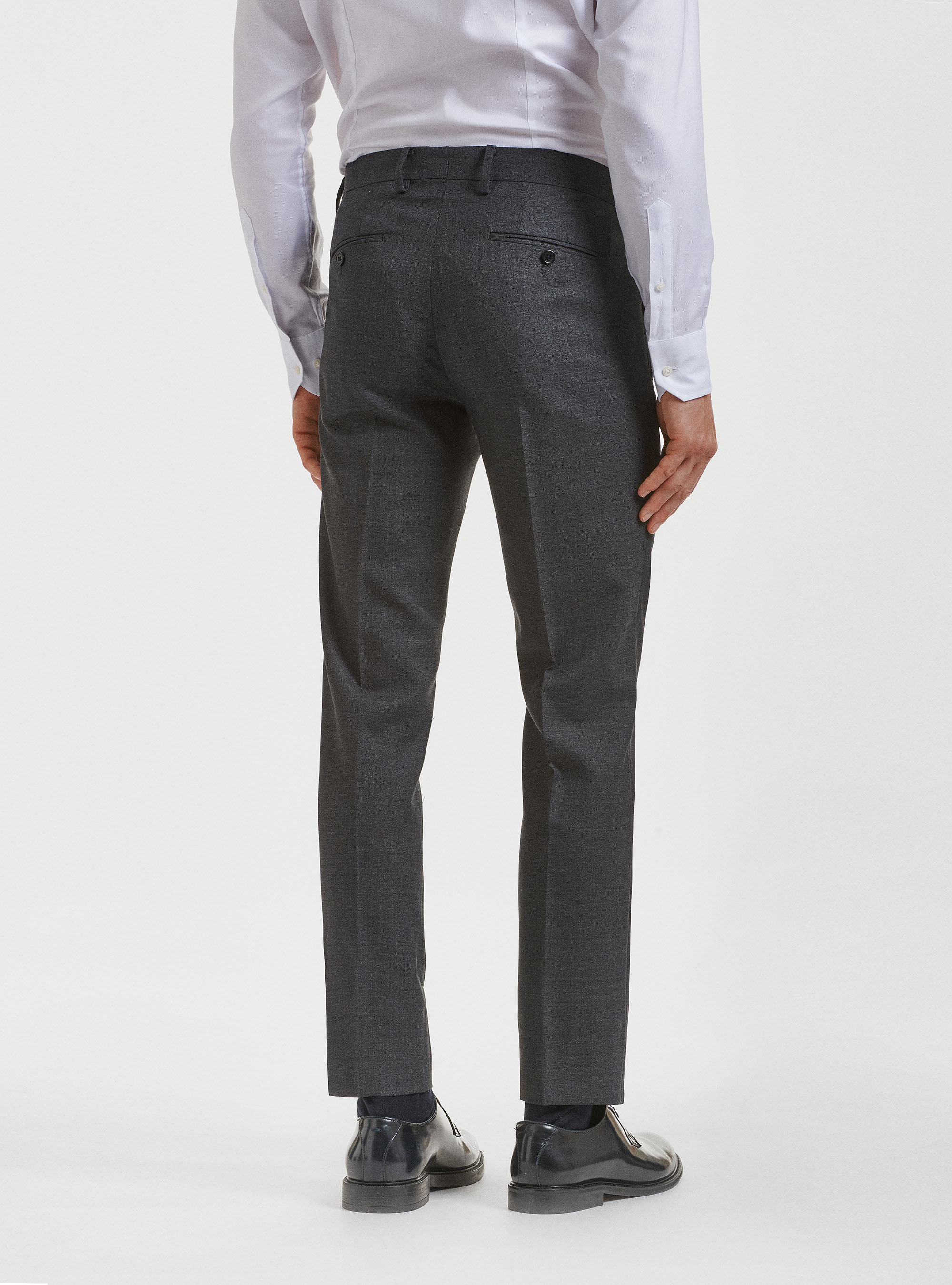 Pantaloni per abito drop 4 in pura lana Vitale Barberis Canonico, ASFALTO