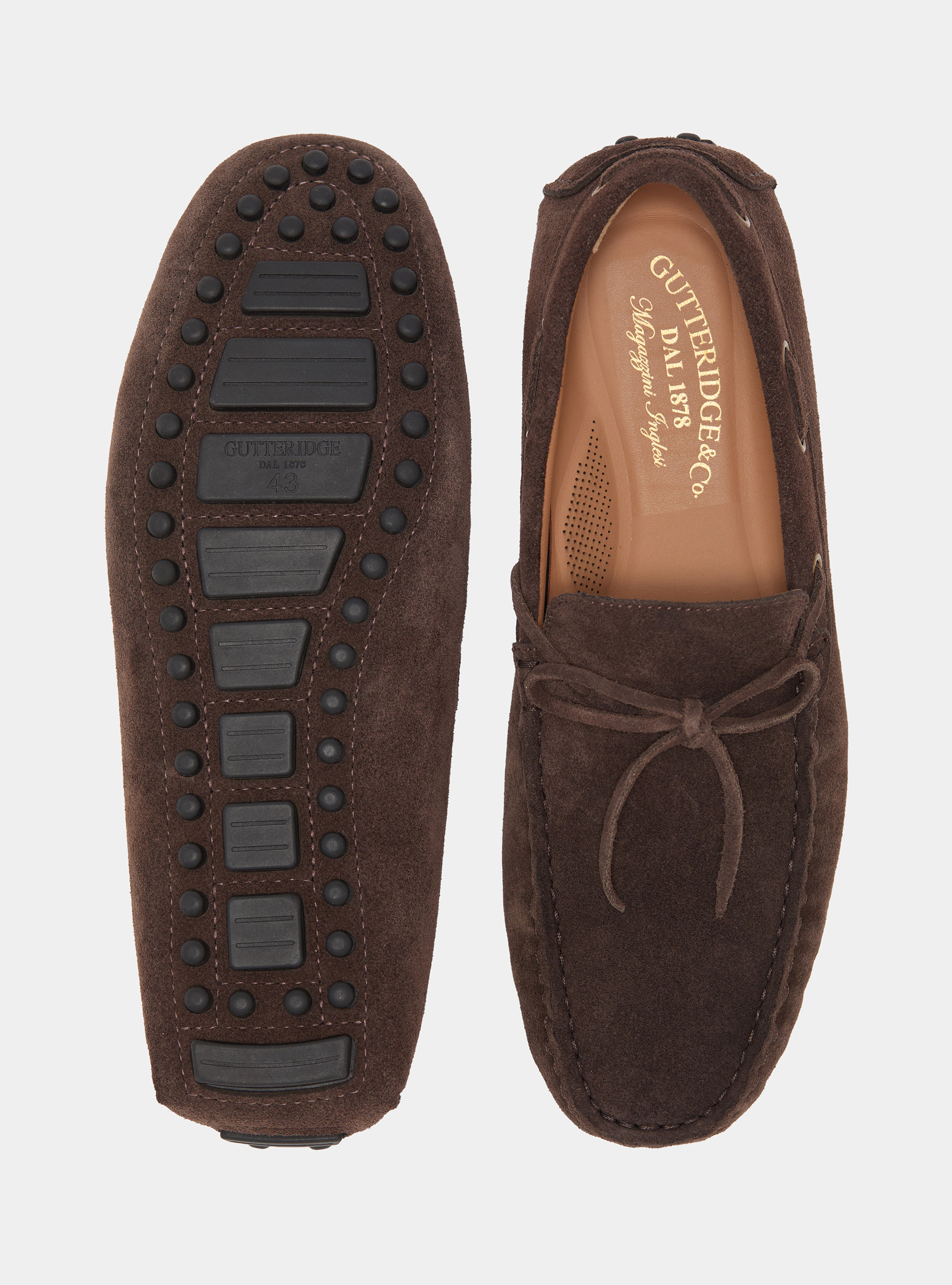 Bootsschuhe aus Wildleder, MARRONE 0507C