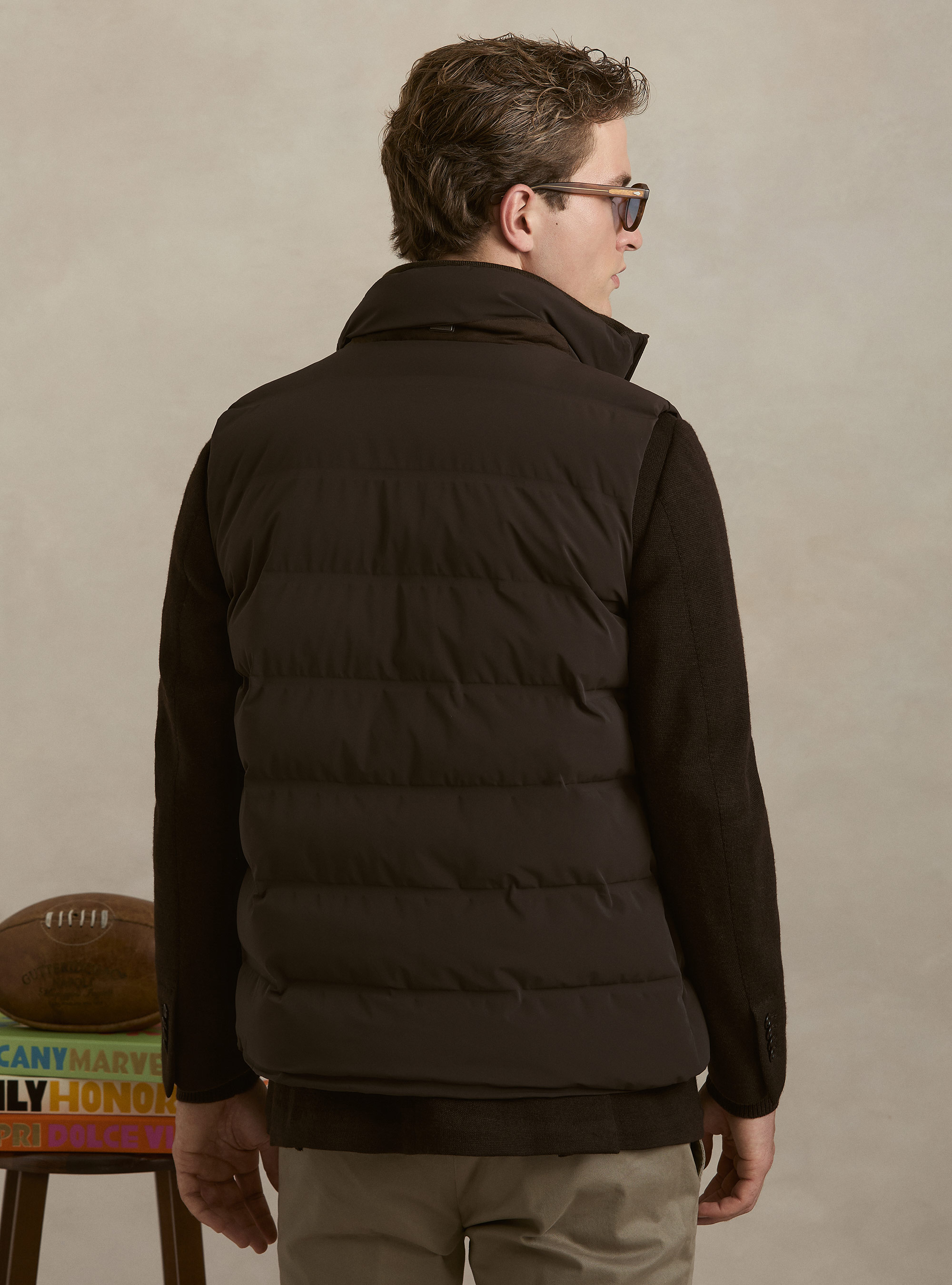 Quilted performance technical vest, MARRONE 0508C