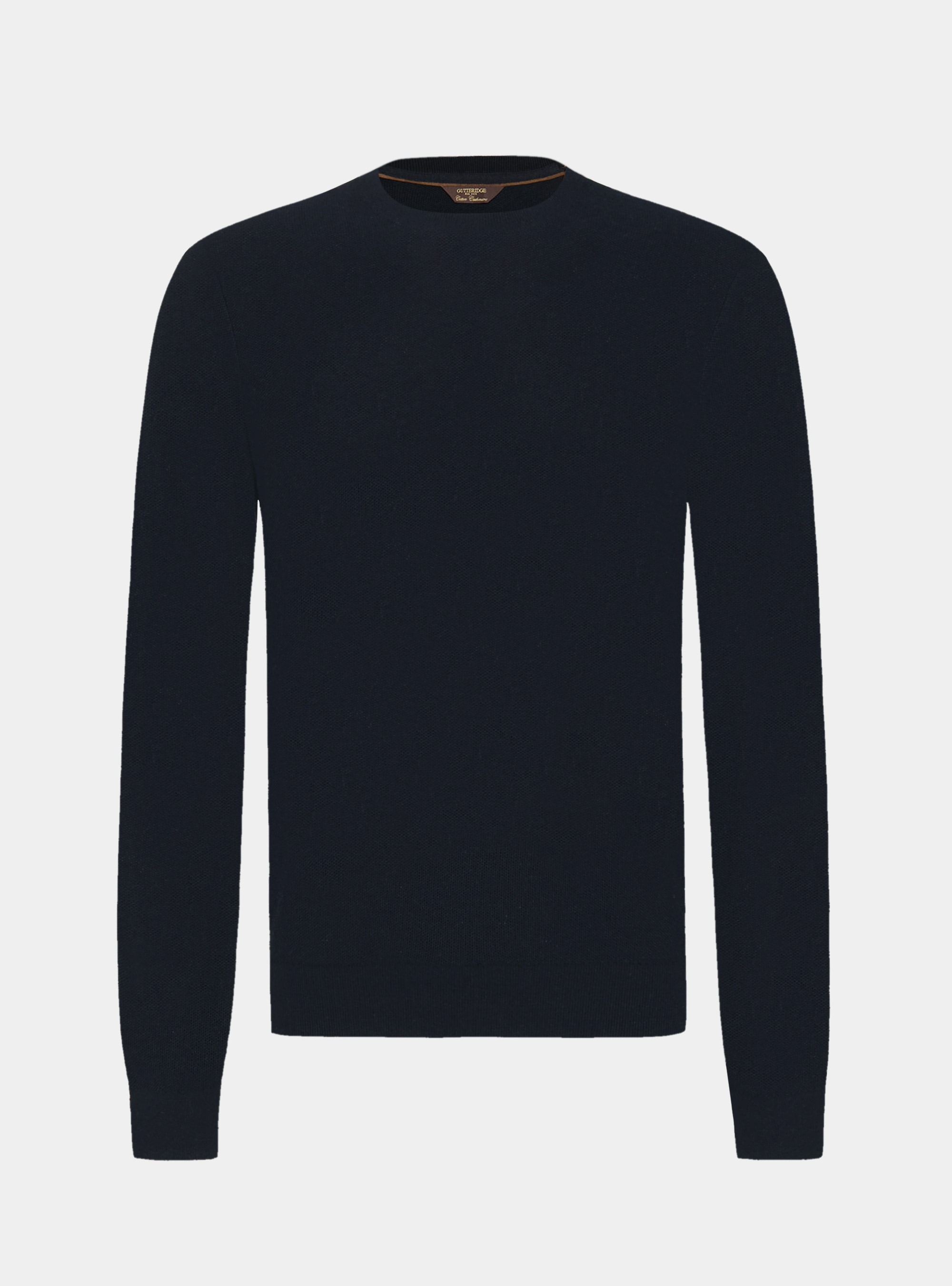Cotton-cashmere crewneck sweater in honeycomb stitch, NAVY BLUE