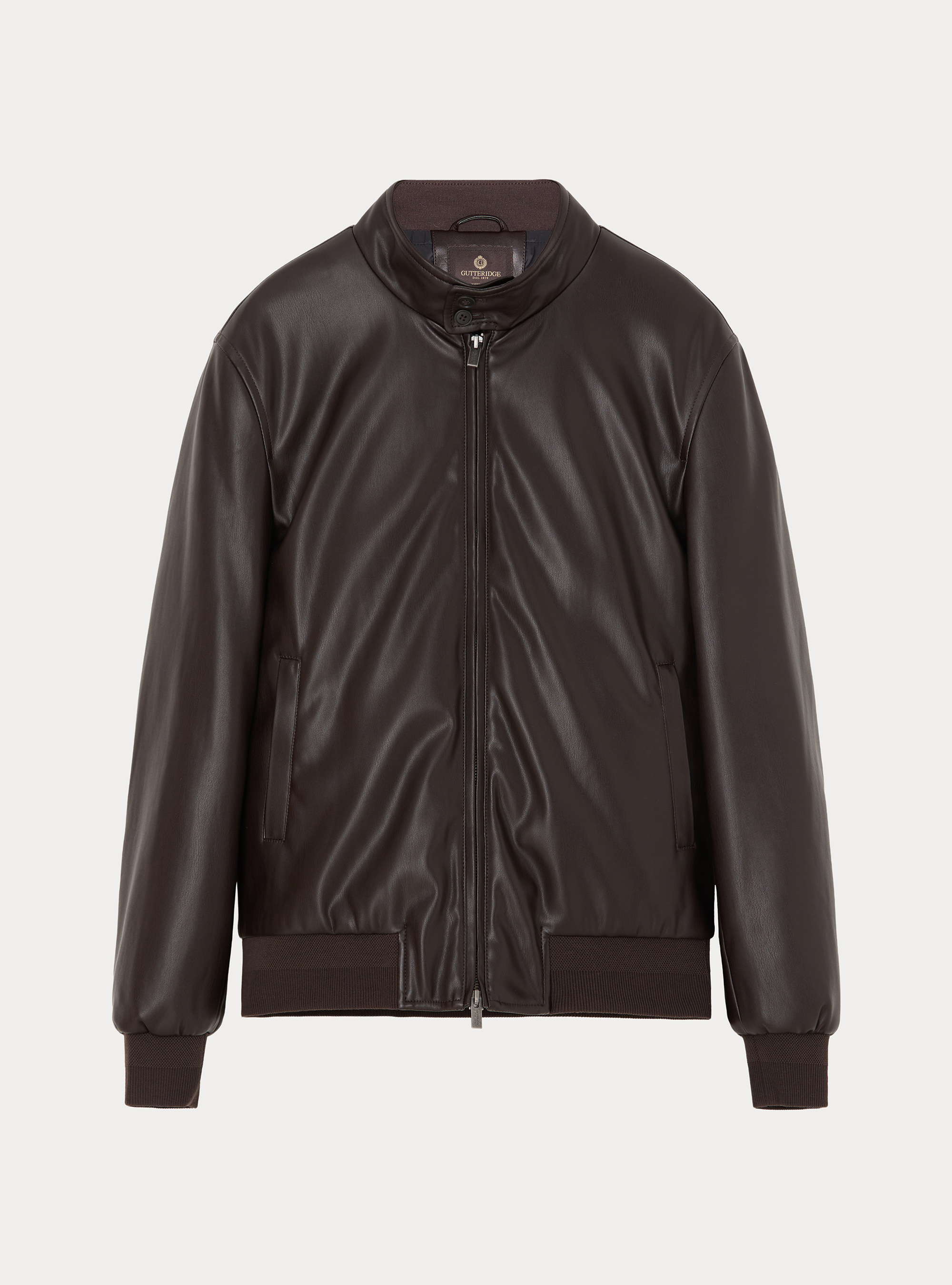 Faux leather jacket, BROWN