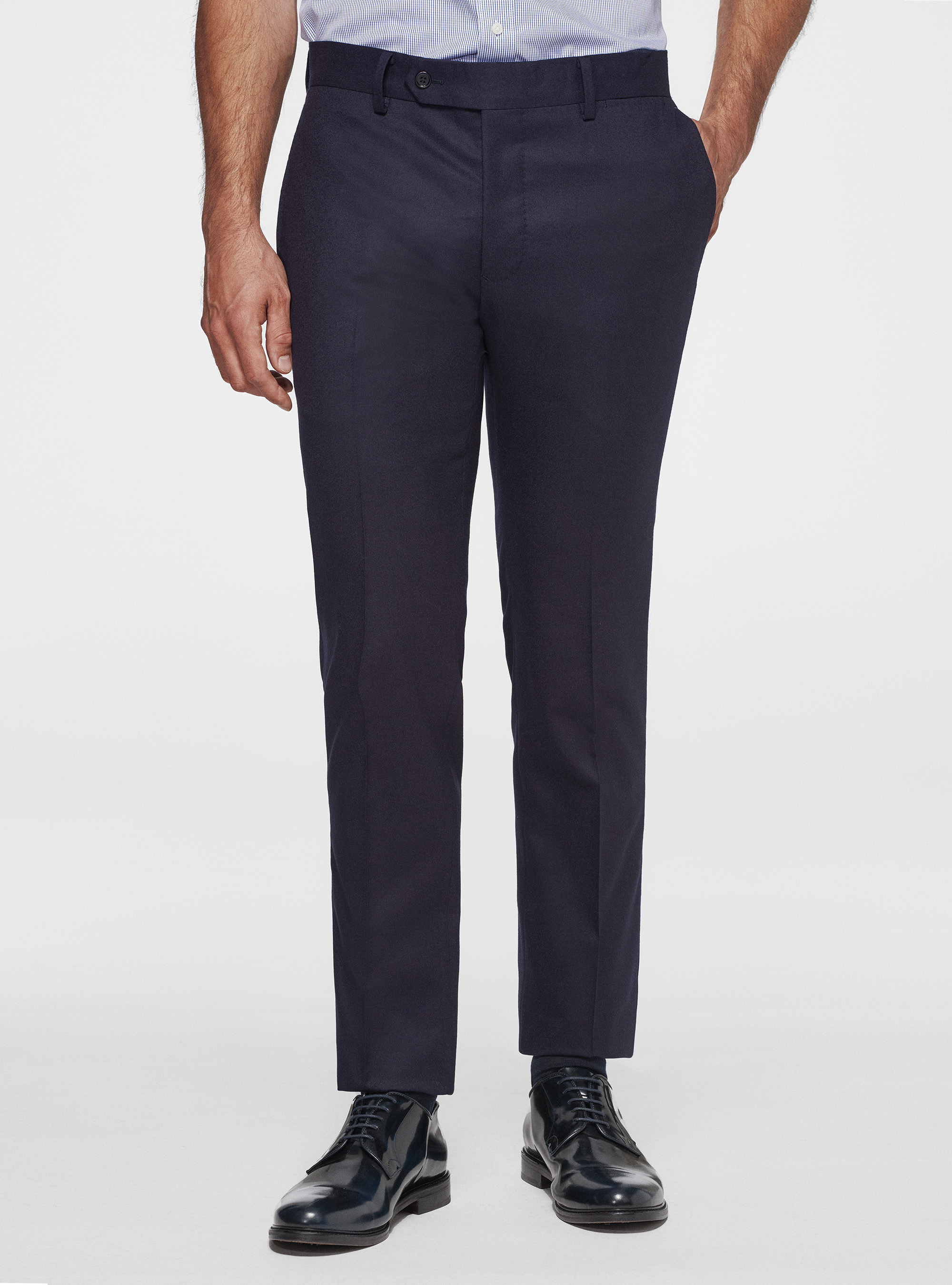 Vitale Barberis Canonico flannel trousers, NAVY BLUE