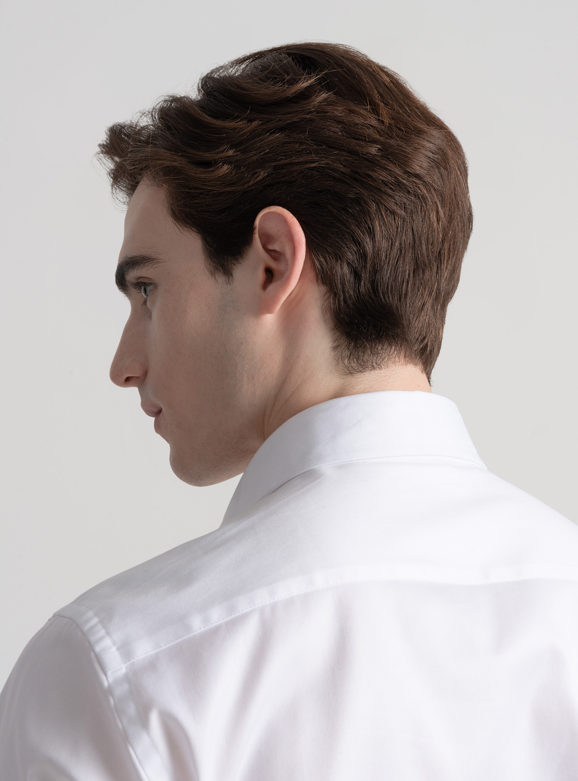 Cotton twill shirt, WHITE