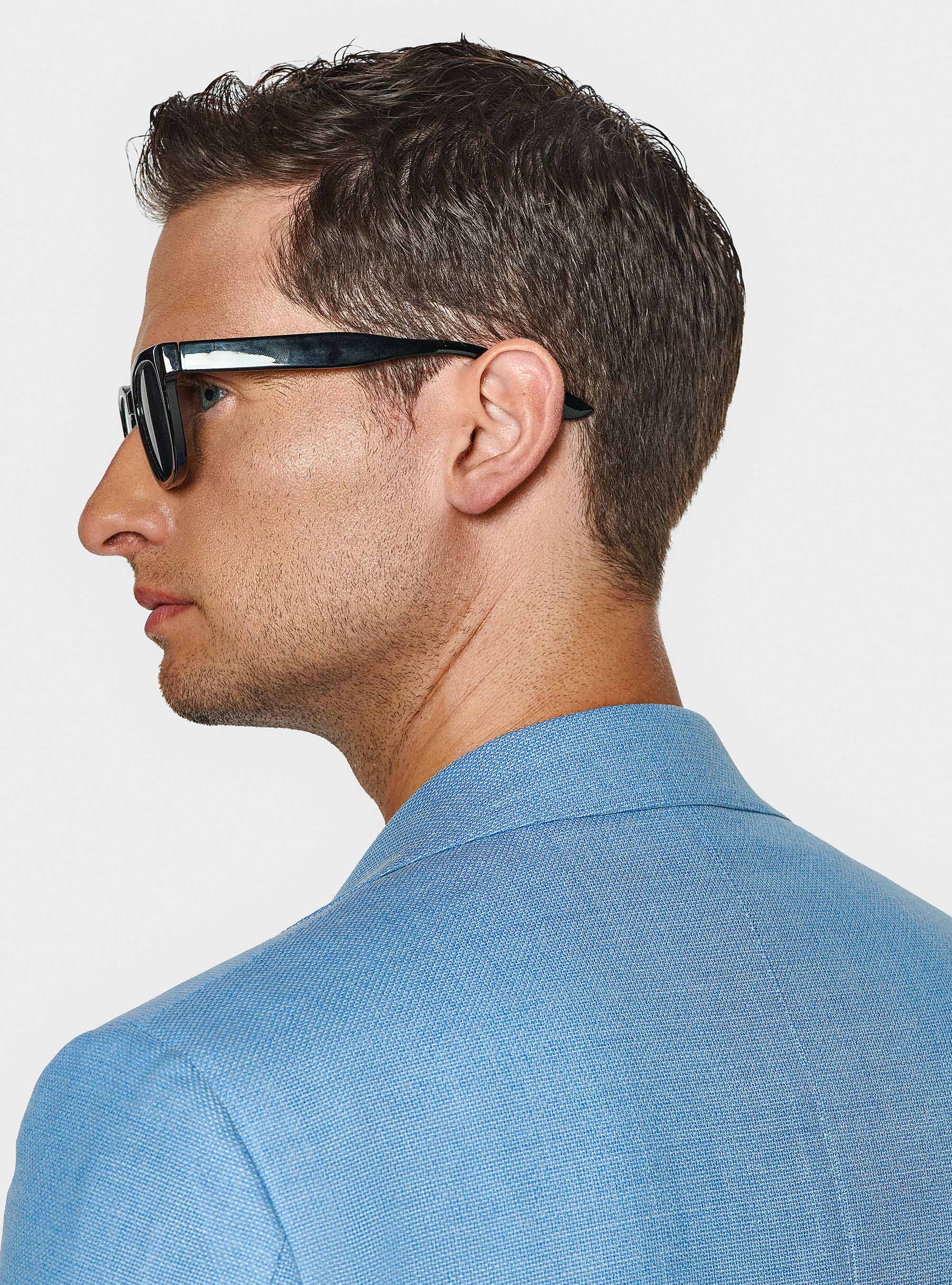 Pure wool hopsack blazer Vitale Barberis Canonico, LIGHT BLUE