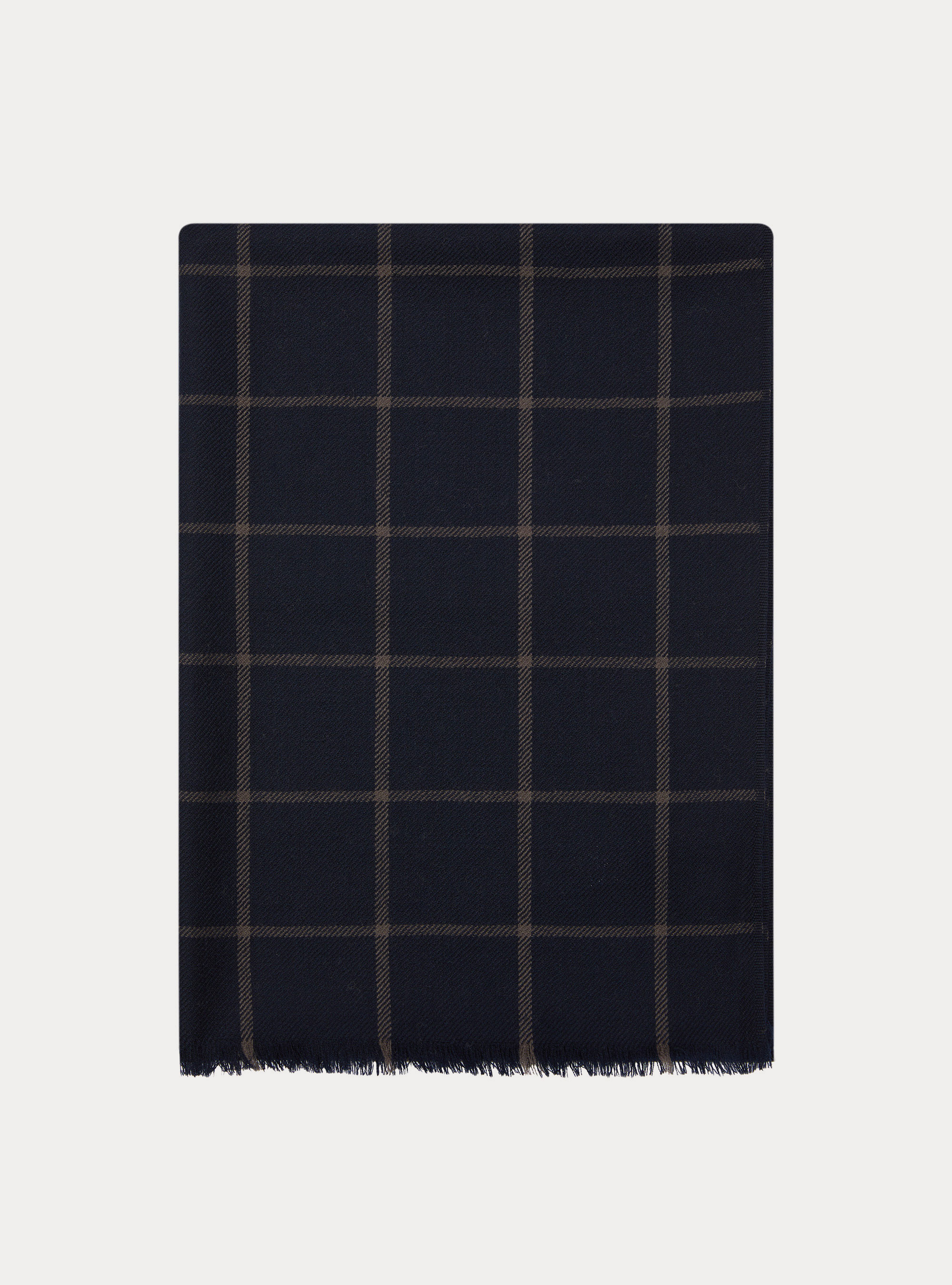 Lightweight patterned wool scarf, NAVY BLUE