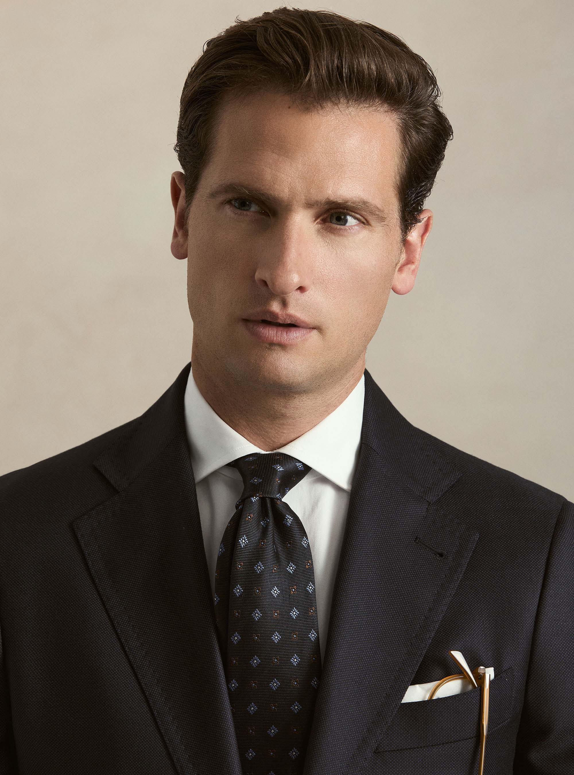 Pure wool bird's eye suit blazer by Vitale Barberis Canonico, NAVY BLUE