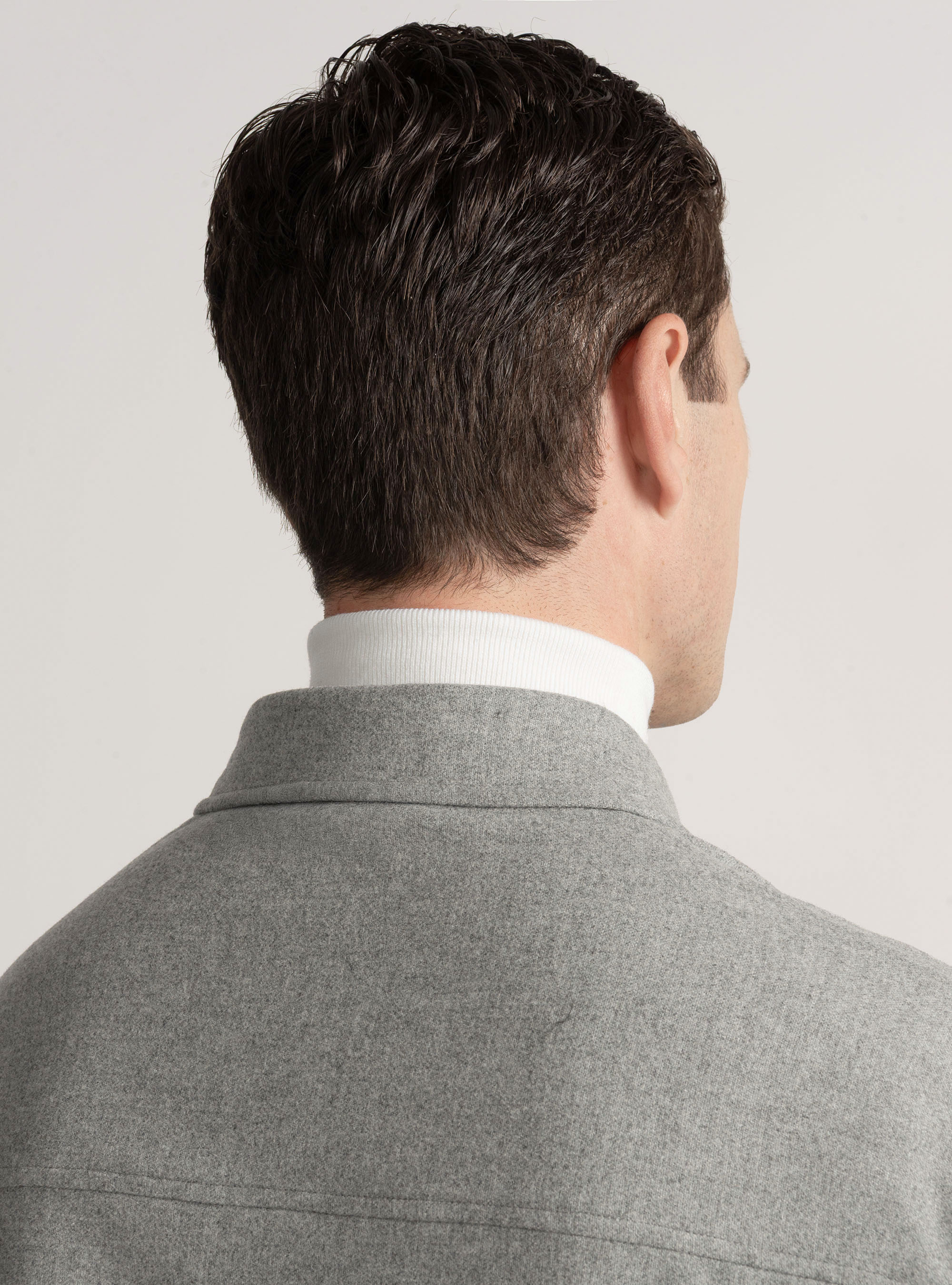 Lightweight shirt jacket in wool blend, GREY