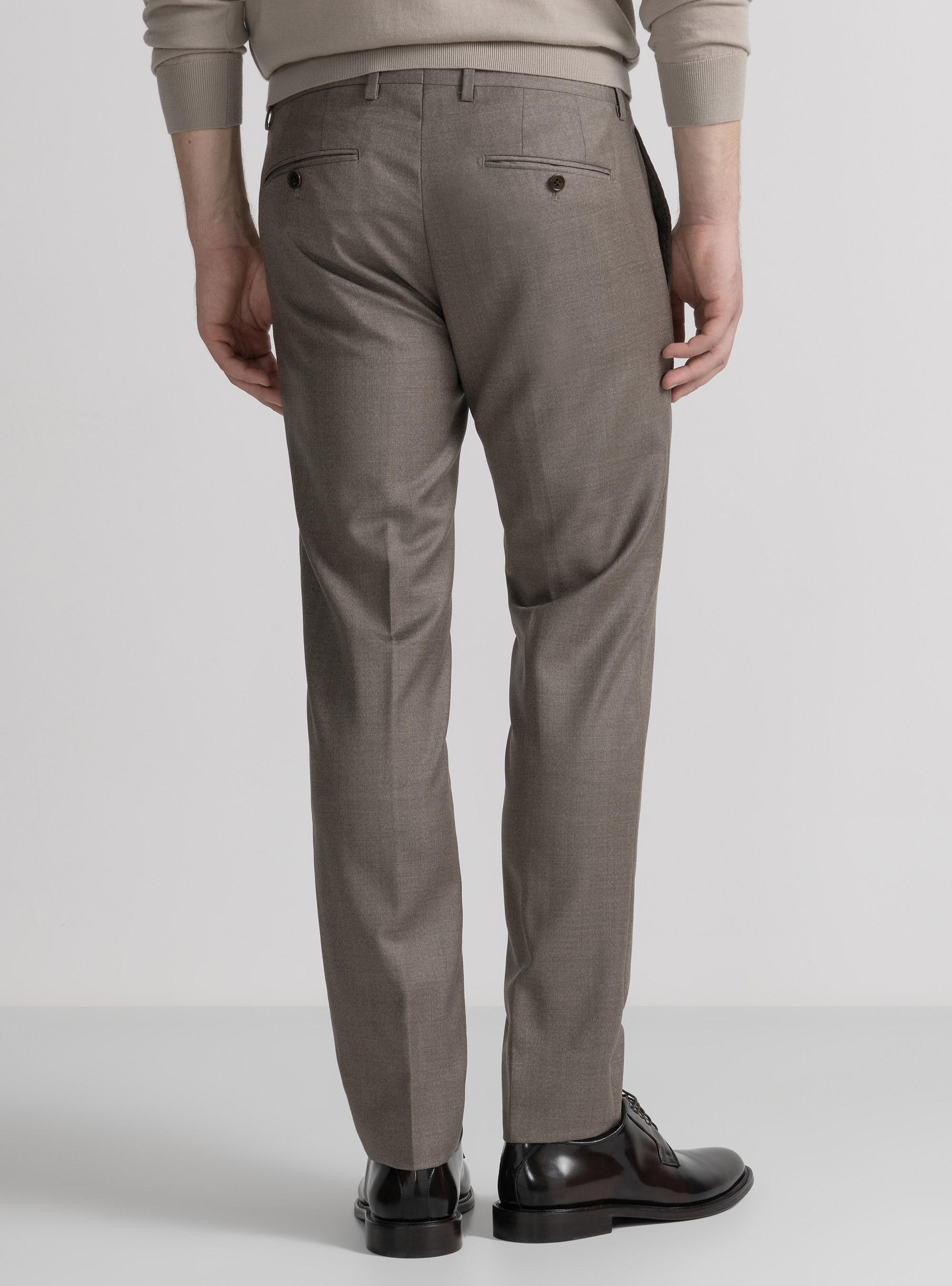 Trousers in pure 110's superfine wool, SAND