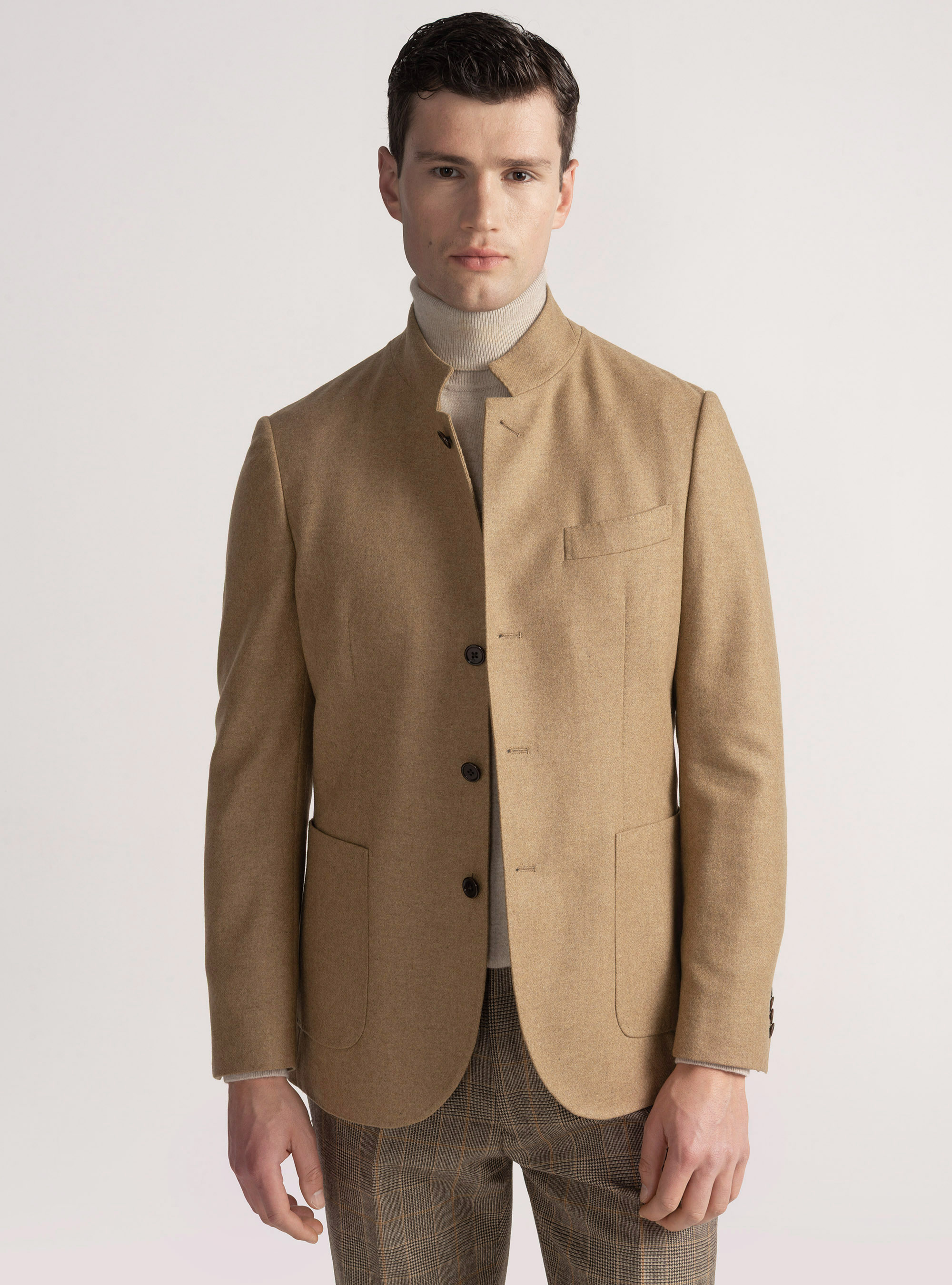 Korean wool flannel blazer, CAMMELLO 0570C