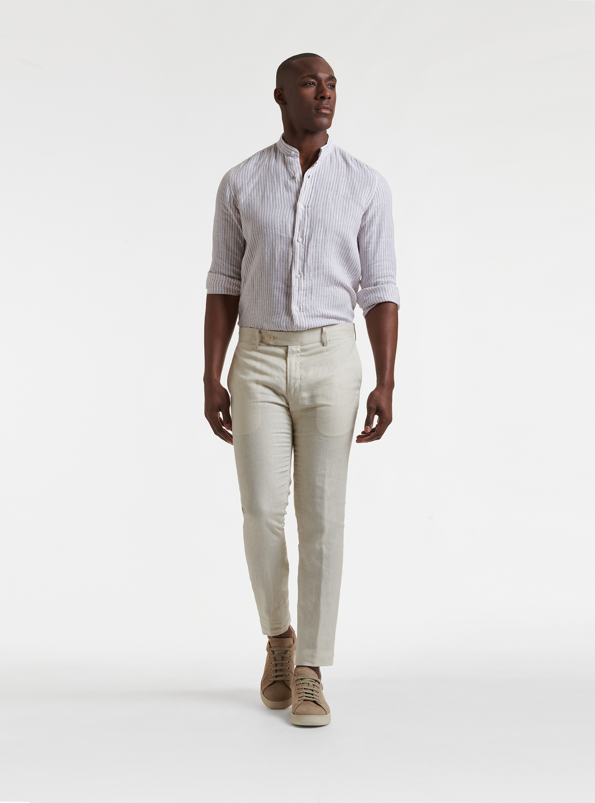 Pantaloni per abito in puro lino, ECRU
