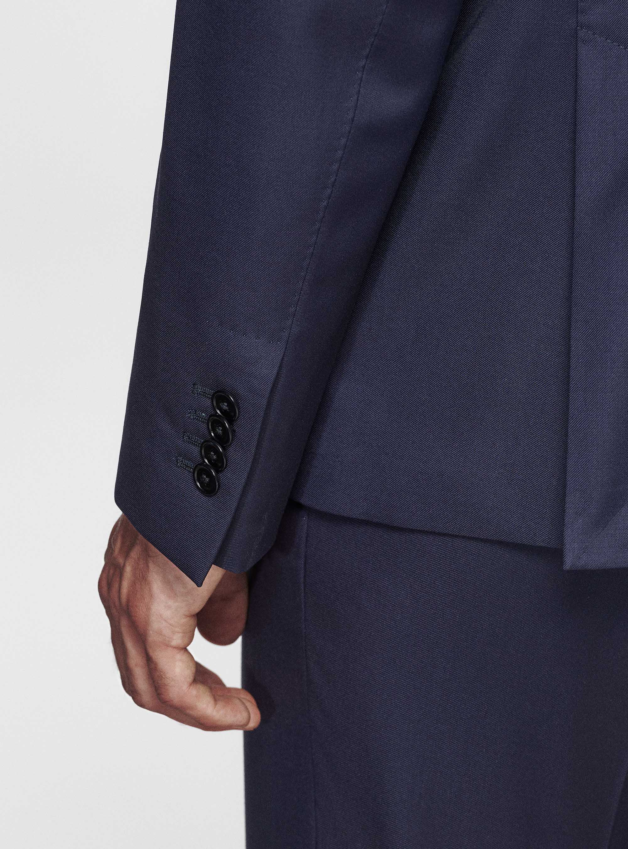 Drop 4 suit blazer in pure wool Vitale Barberis Canonico, NAVY BLUE