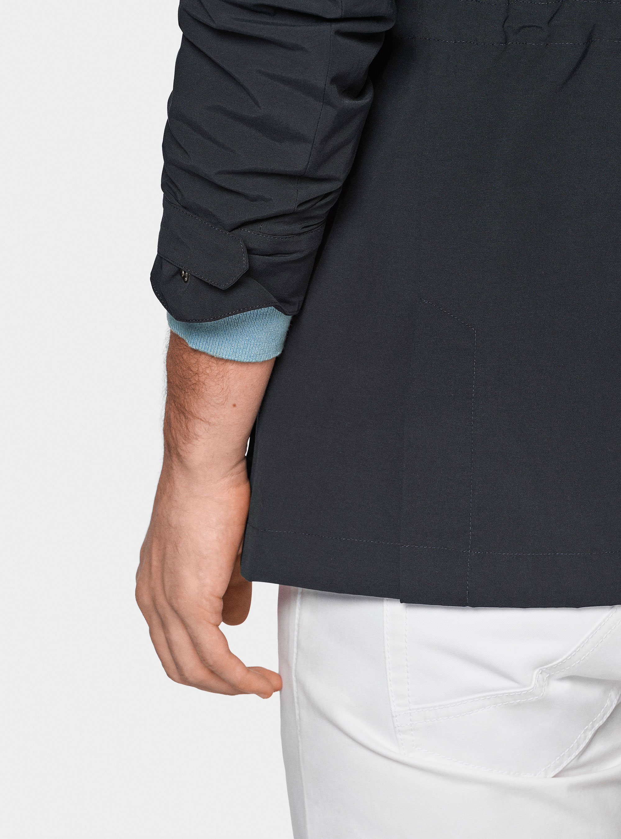 Field jacket in misto cotone nylon, NAVY BLUE