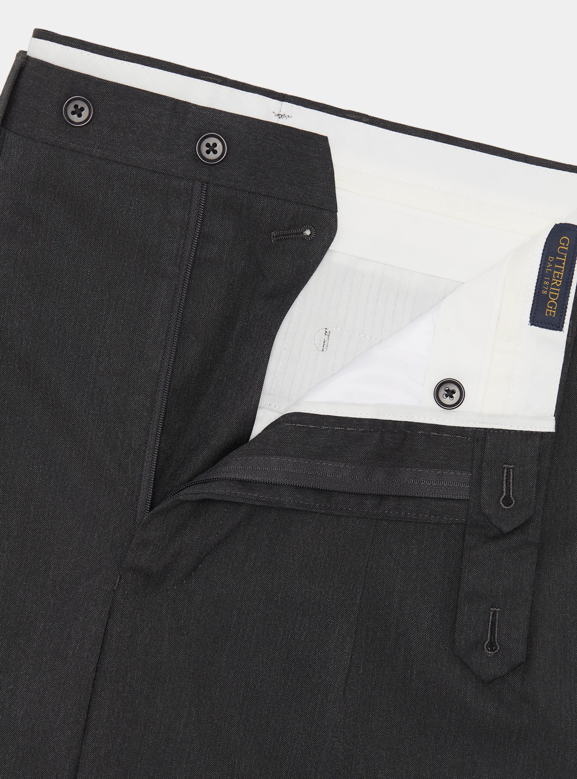 Pantalon classique &agrave; pinces, ASPHALTE