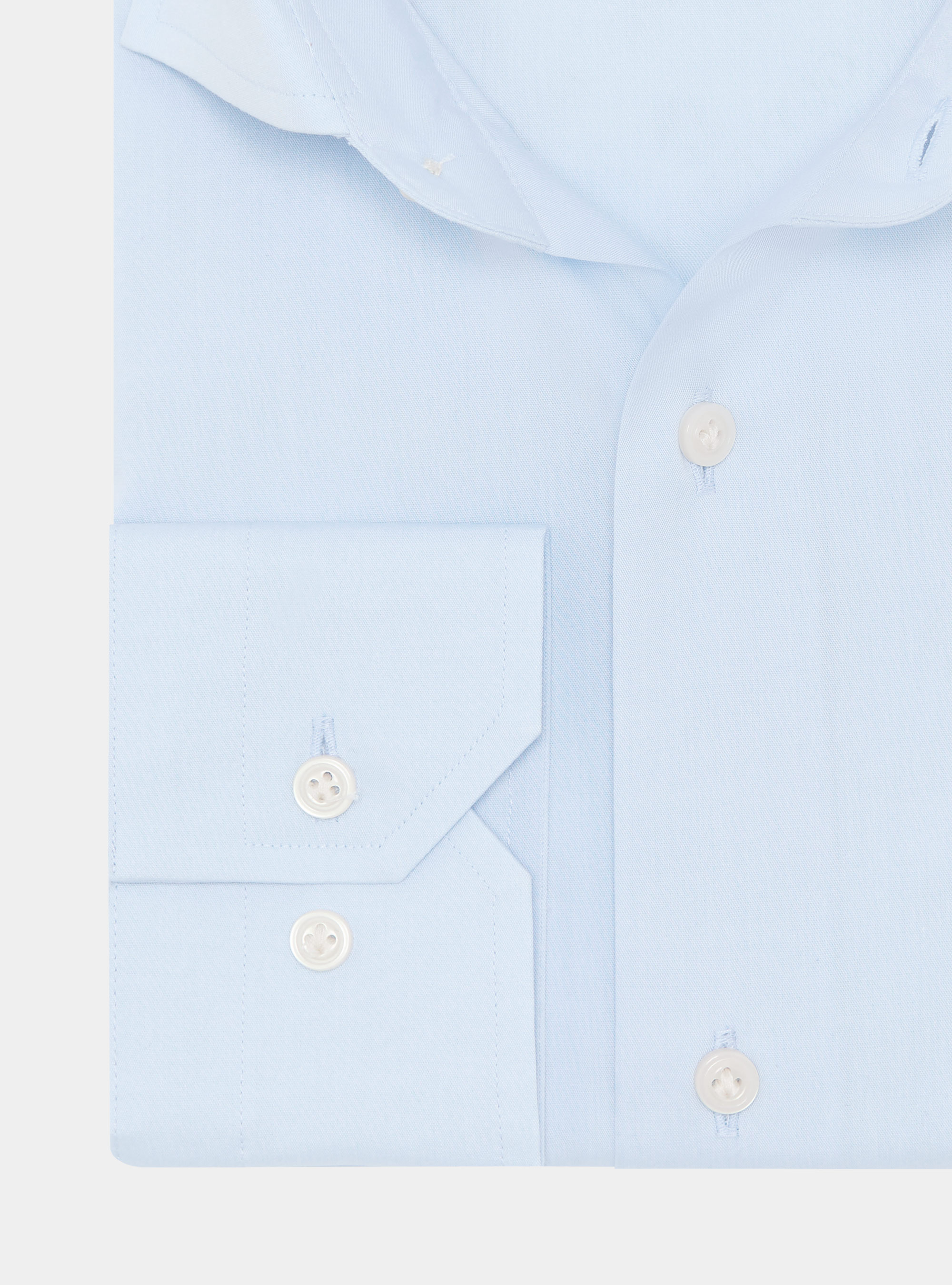 Camicia in cotone popeline stretch, AZZURRO