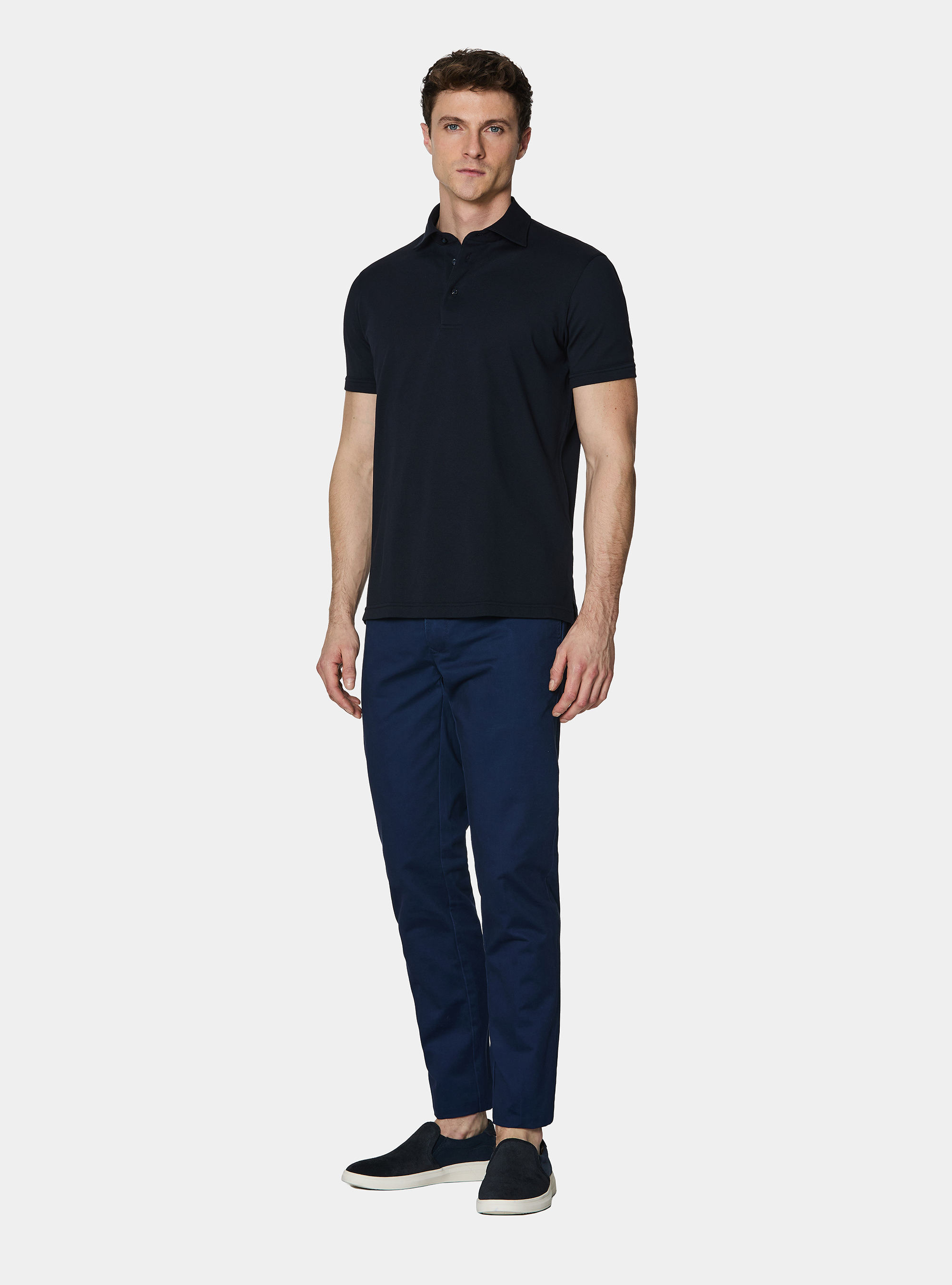 Polo en piqu&eacute; extensible GT01, BLEU MARINE