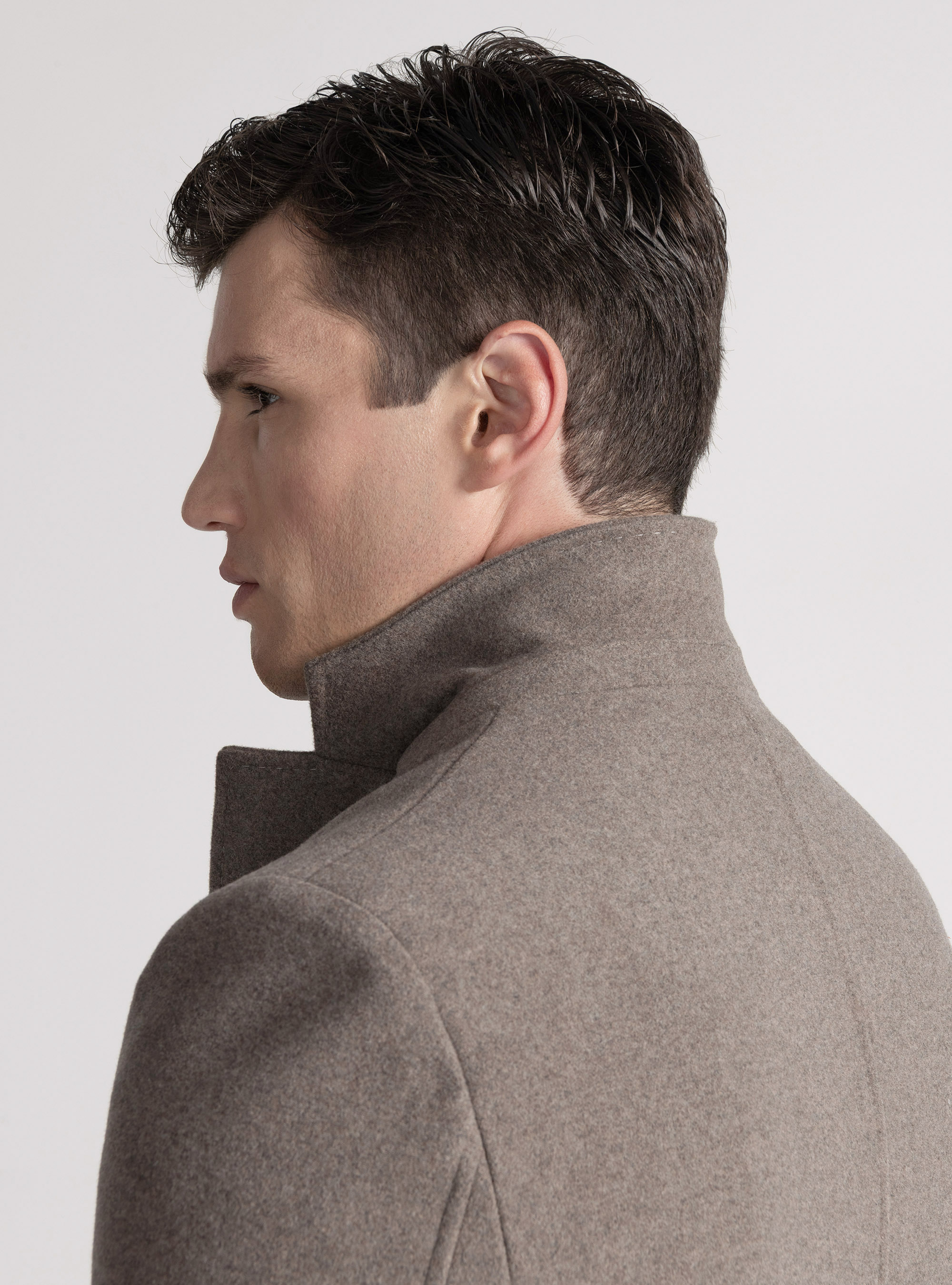 Wool-blend coat with bib, MUD