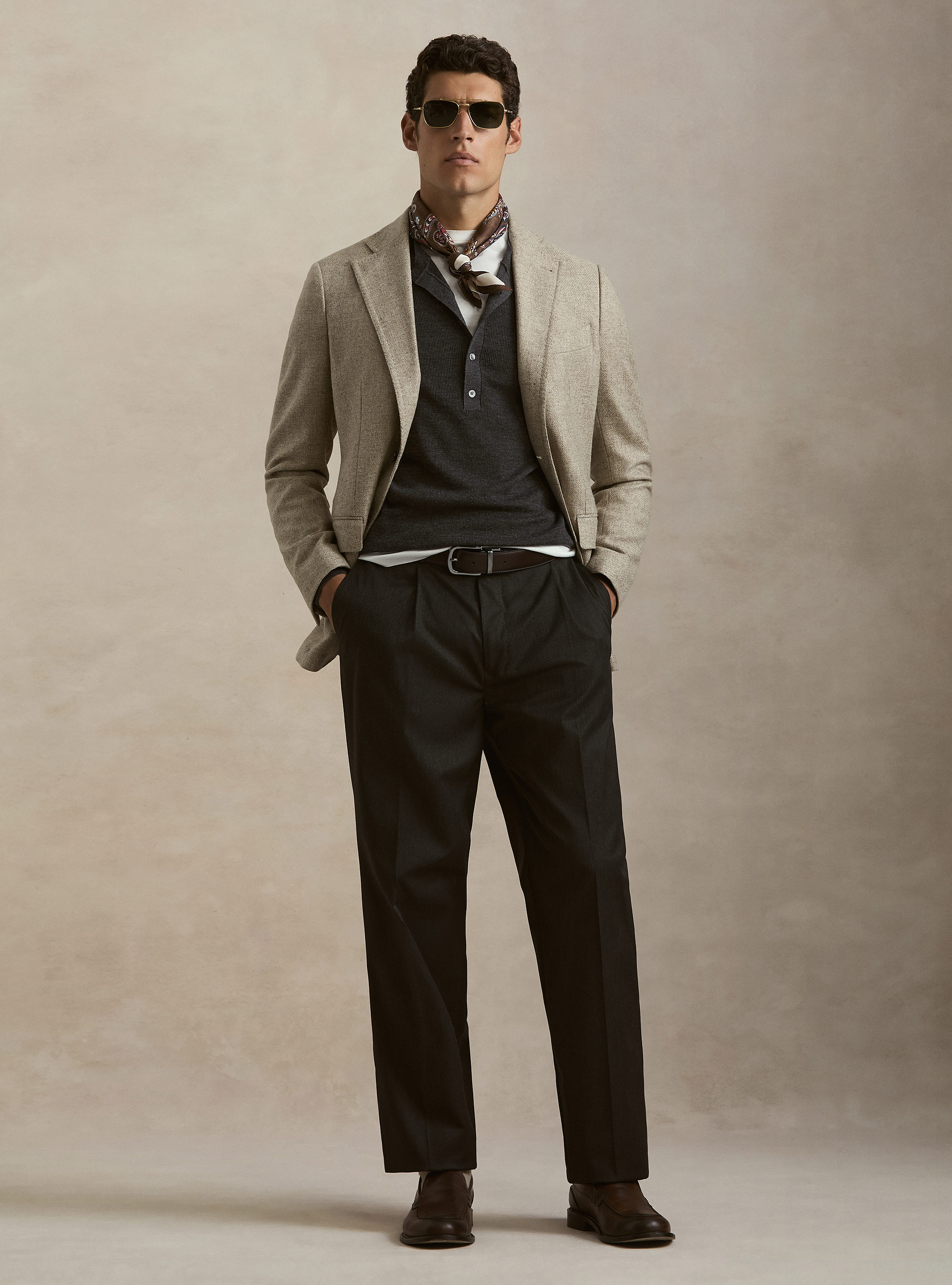 Wool and Cashmere Blazer Lanificio di Pray, SAND