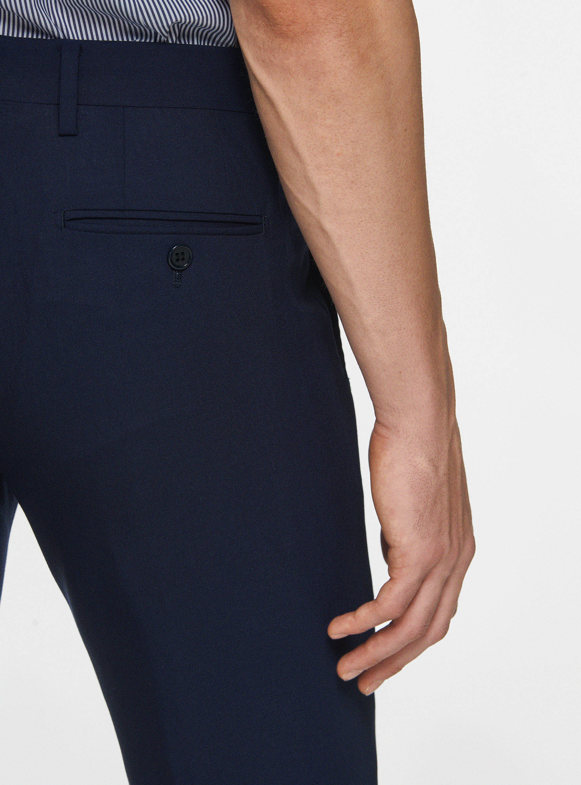 Pure wool Cerruti travel suit trousers, NAVY BLUE