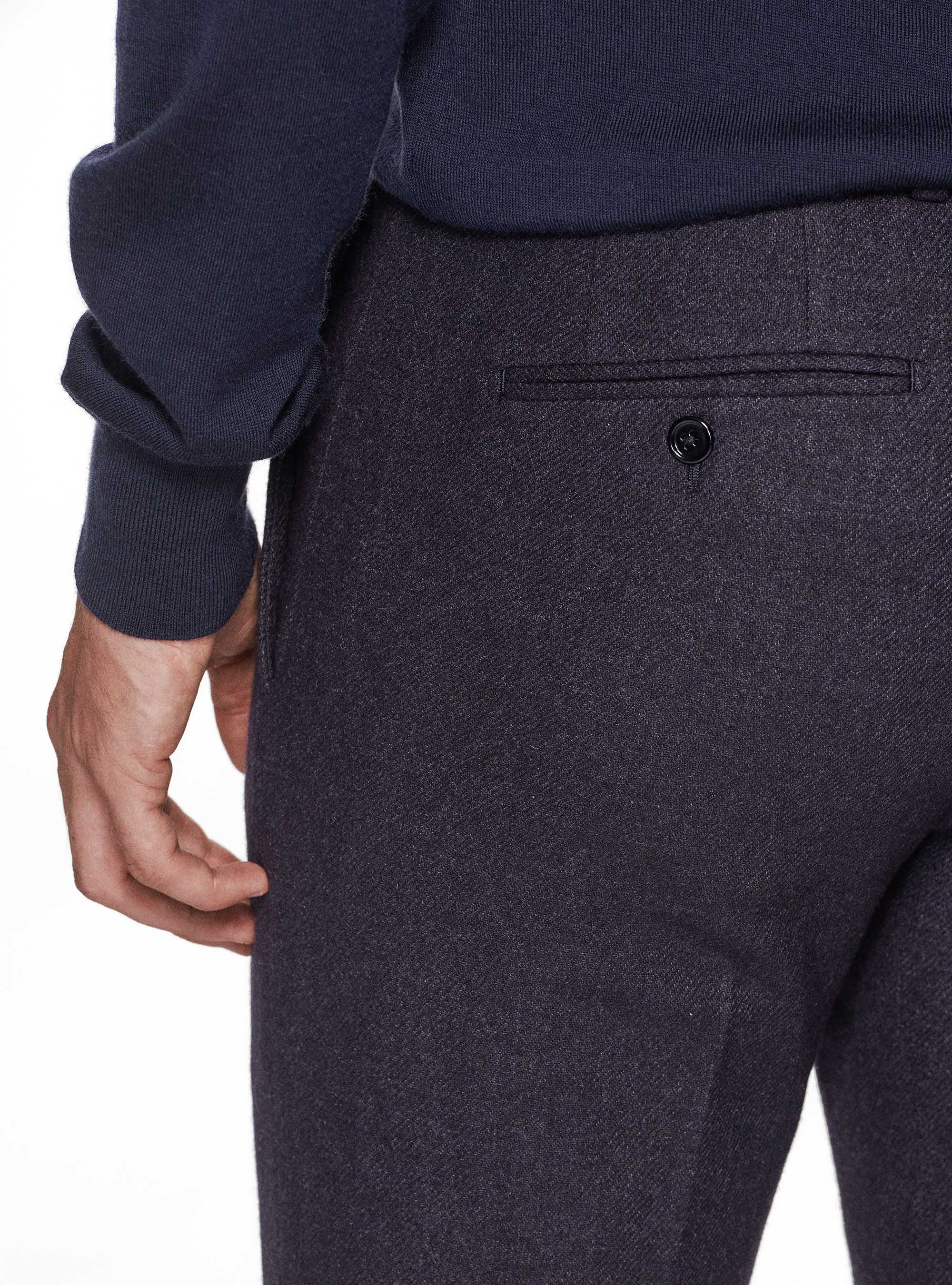 Flannel trousers, NAVY BLUE