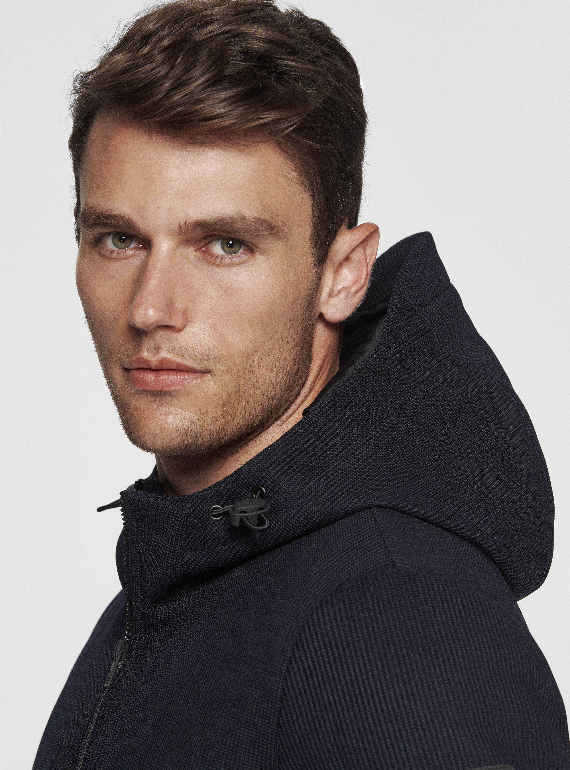 Padded jacket with hood, NAVY BLUE