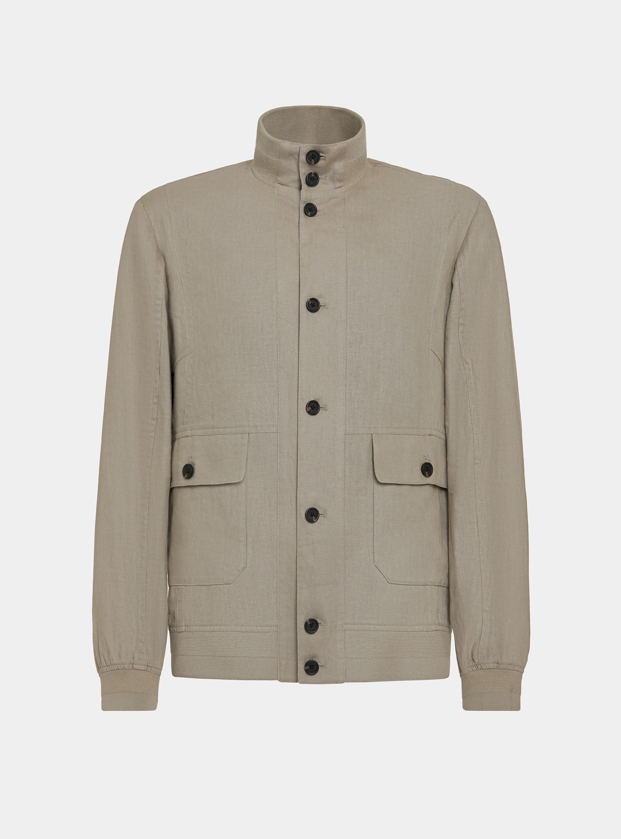 Chaqueta bomber de lino puro, BARRO