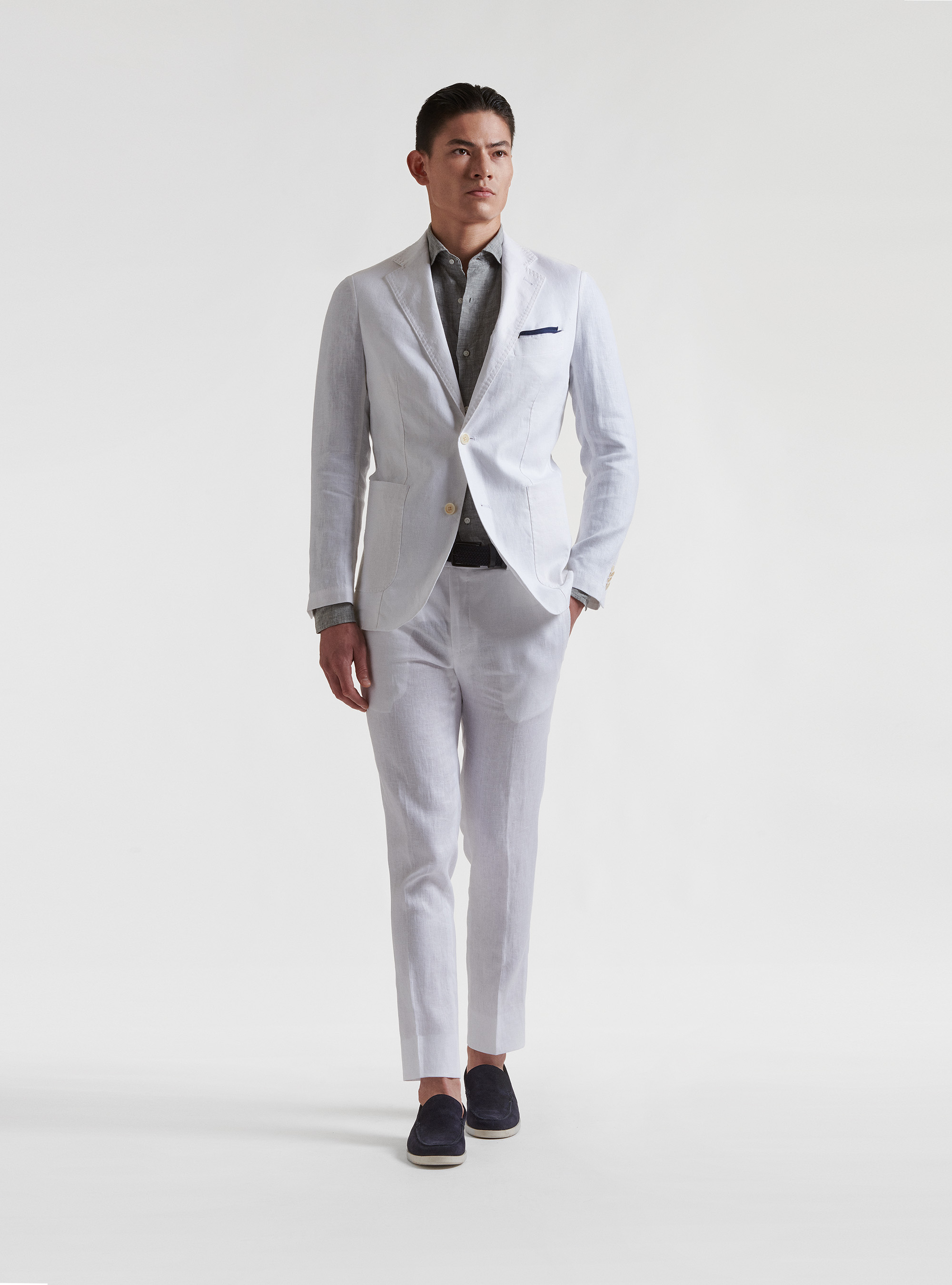 Anzugjacke aus reinem Leinen, BIANCO 0099C