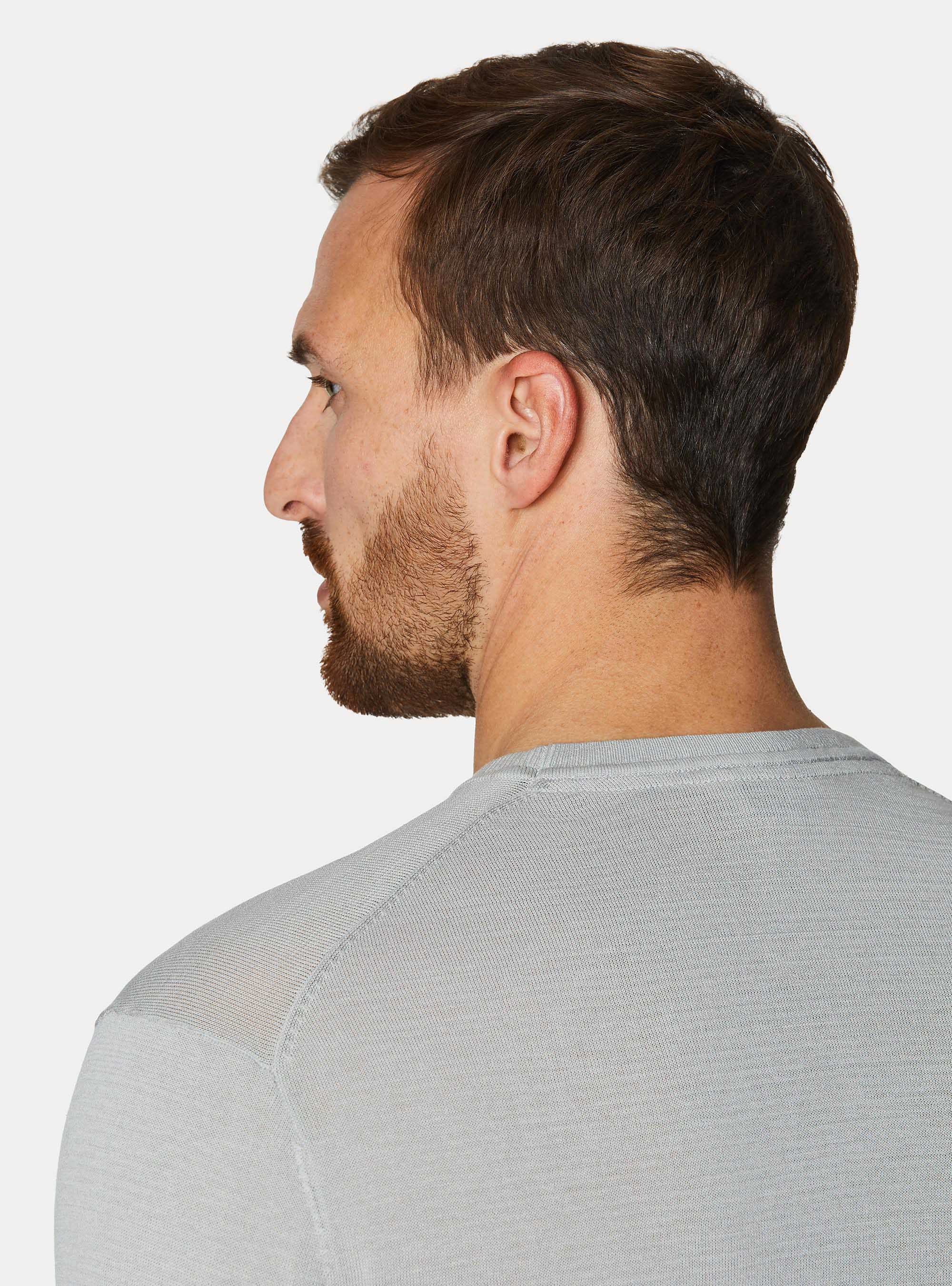 Maglia girocollo in cotone e seta, PERLA 0178C