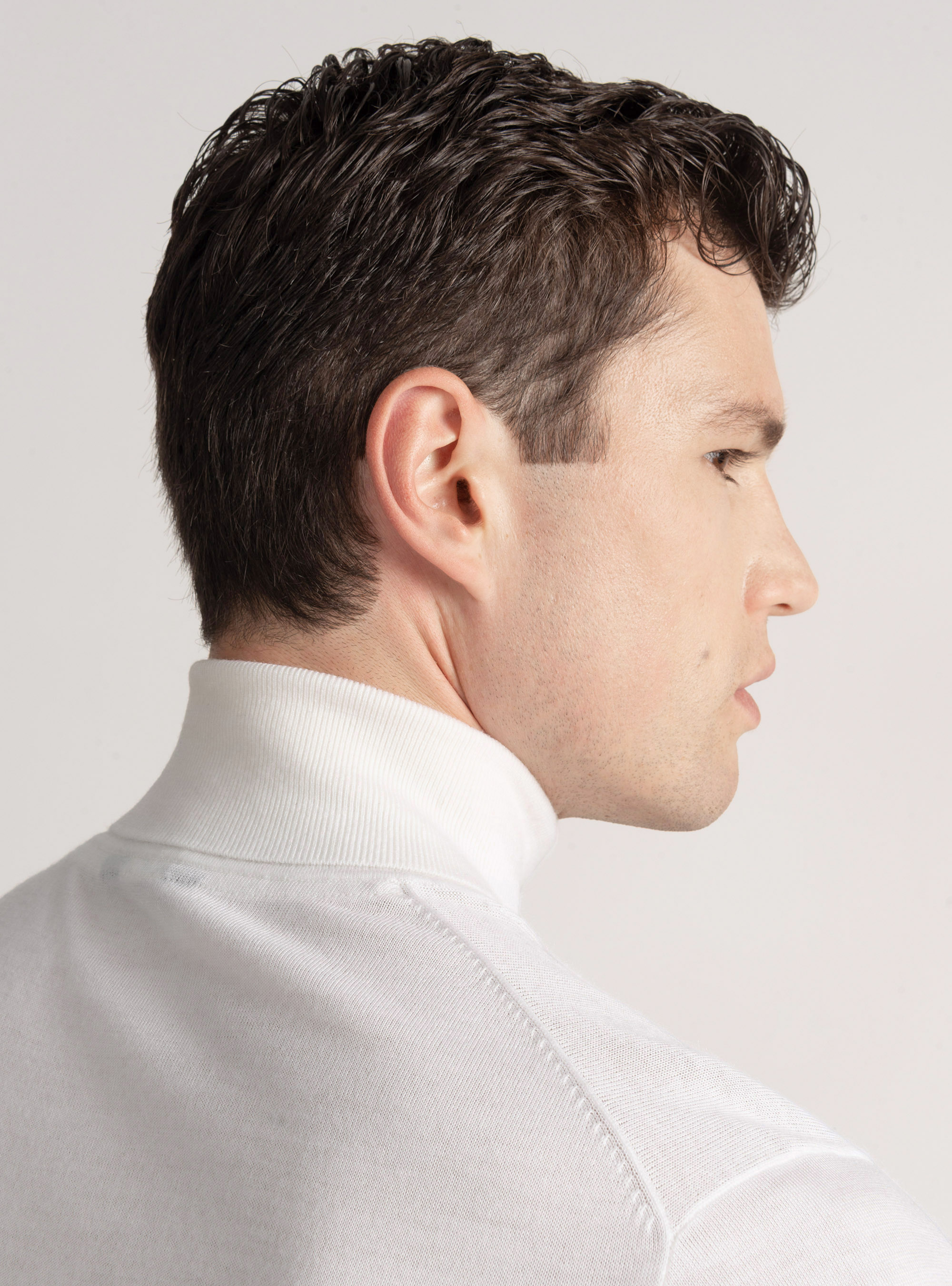 Turtleneck in pure extra-fine merino wool, WHITE