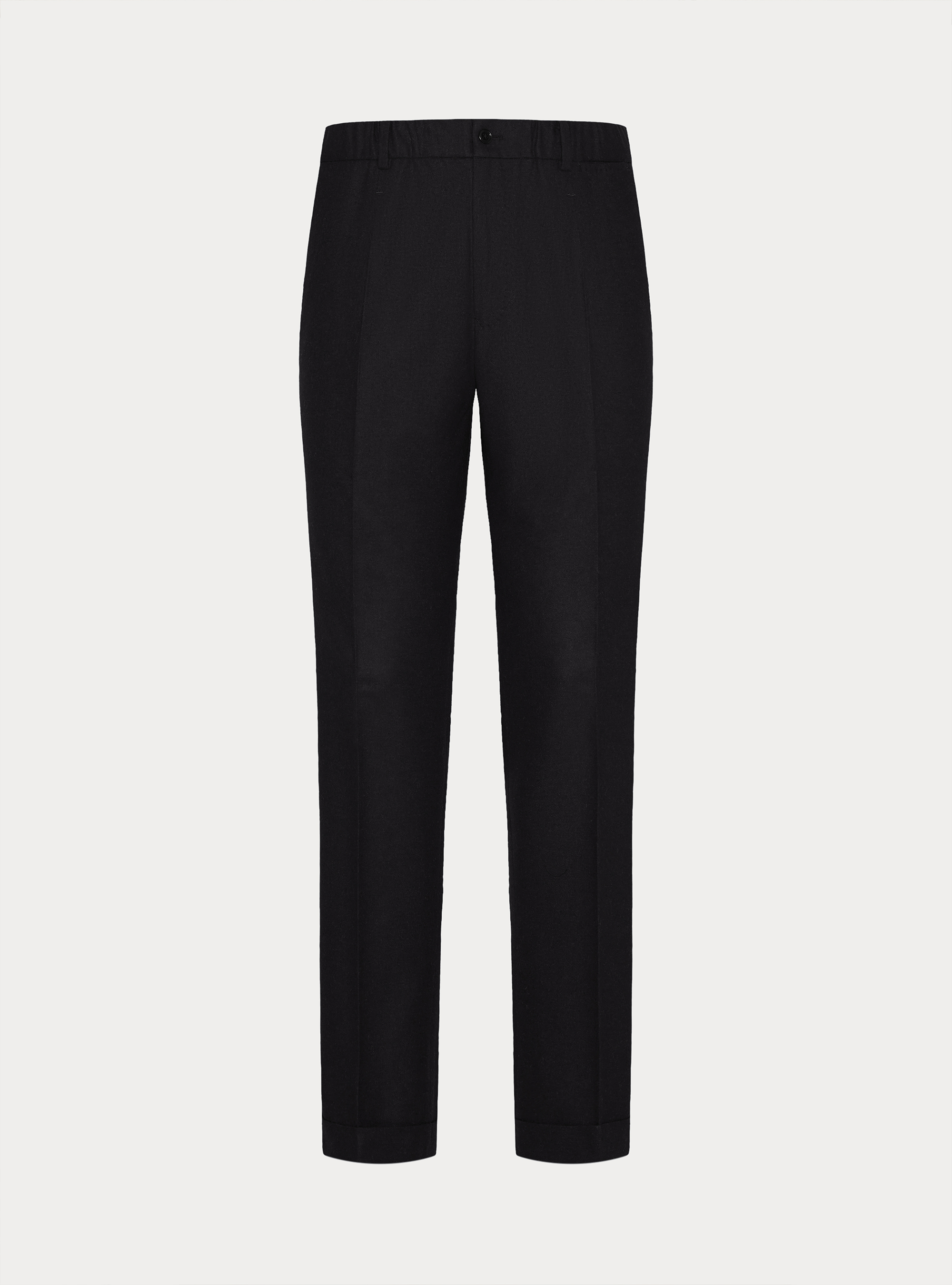 Lightweight wool blend drawstring trousers, NAVY