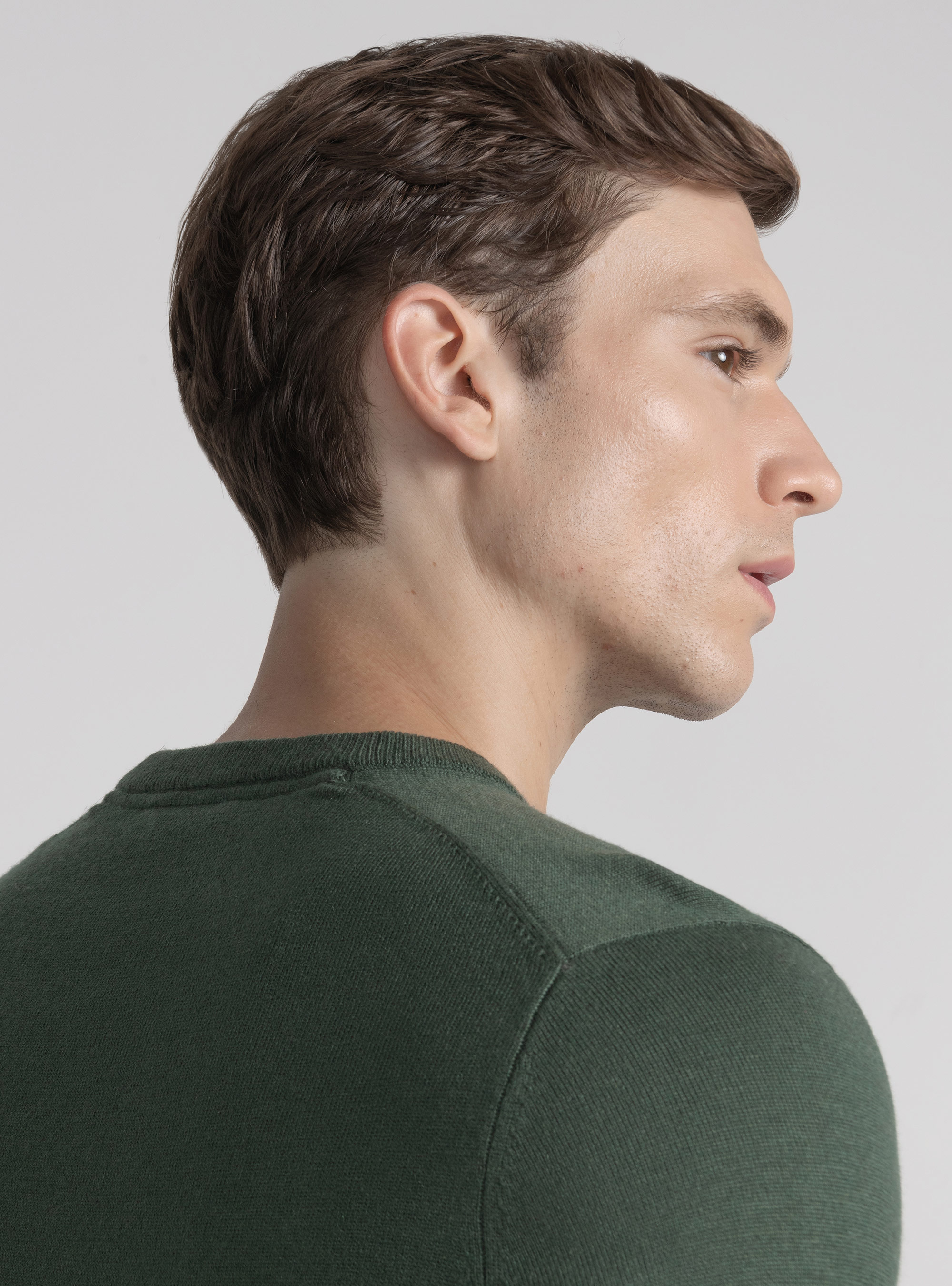 Crew-neck sweater in wool blend, MILITARE 0609C