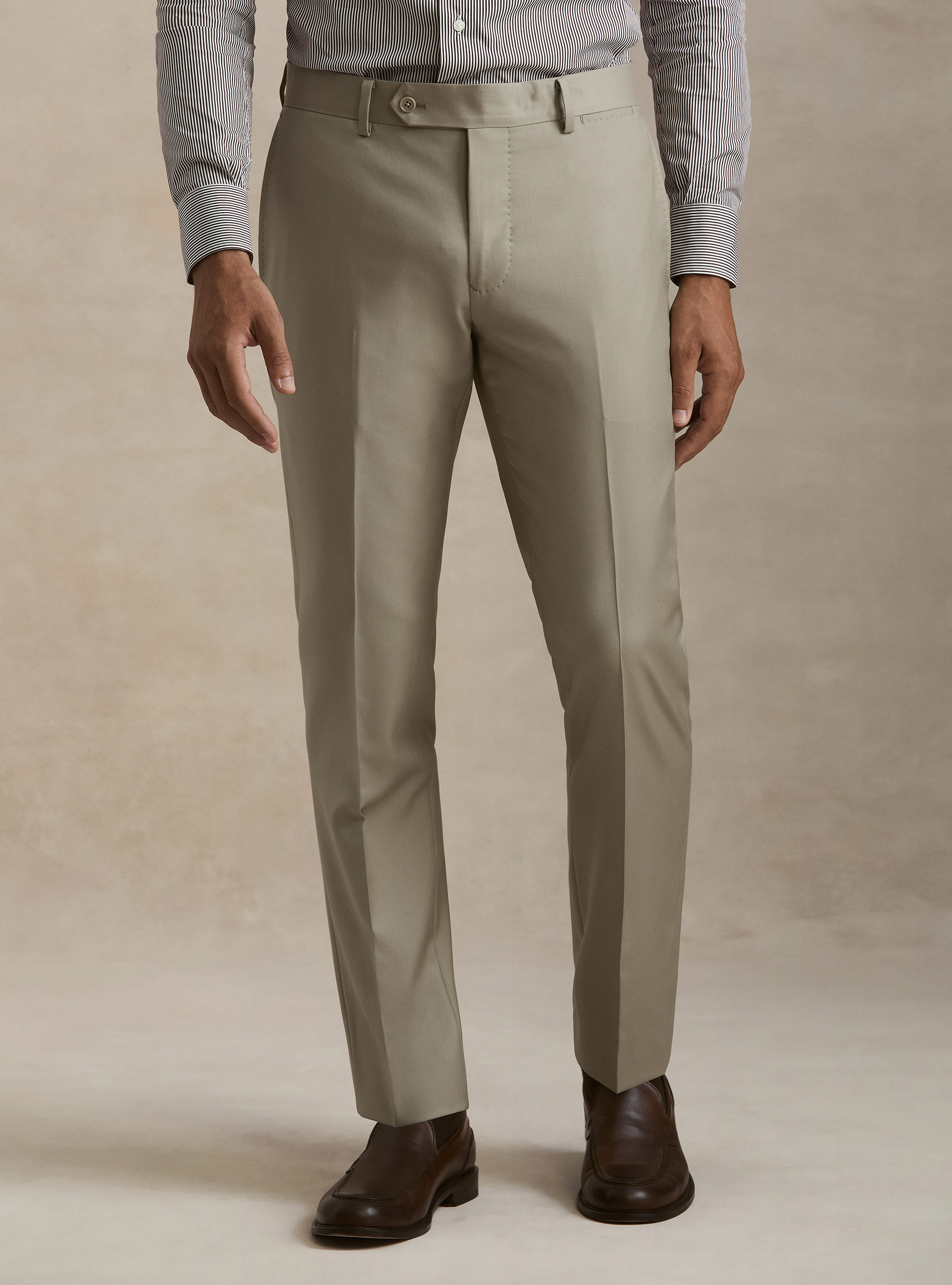 Pantalones de traje de pura lana de Vitale Barberis Canonico, SABBIA 0591C