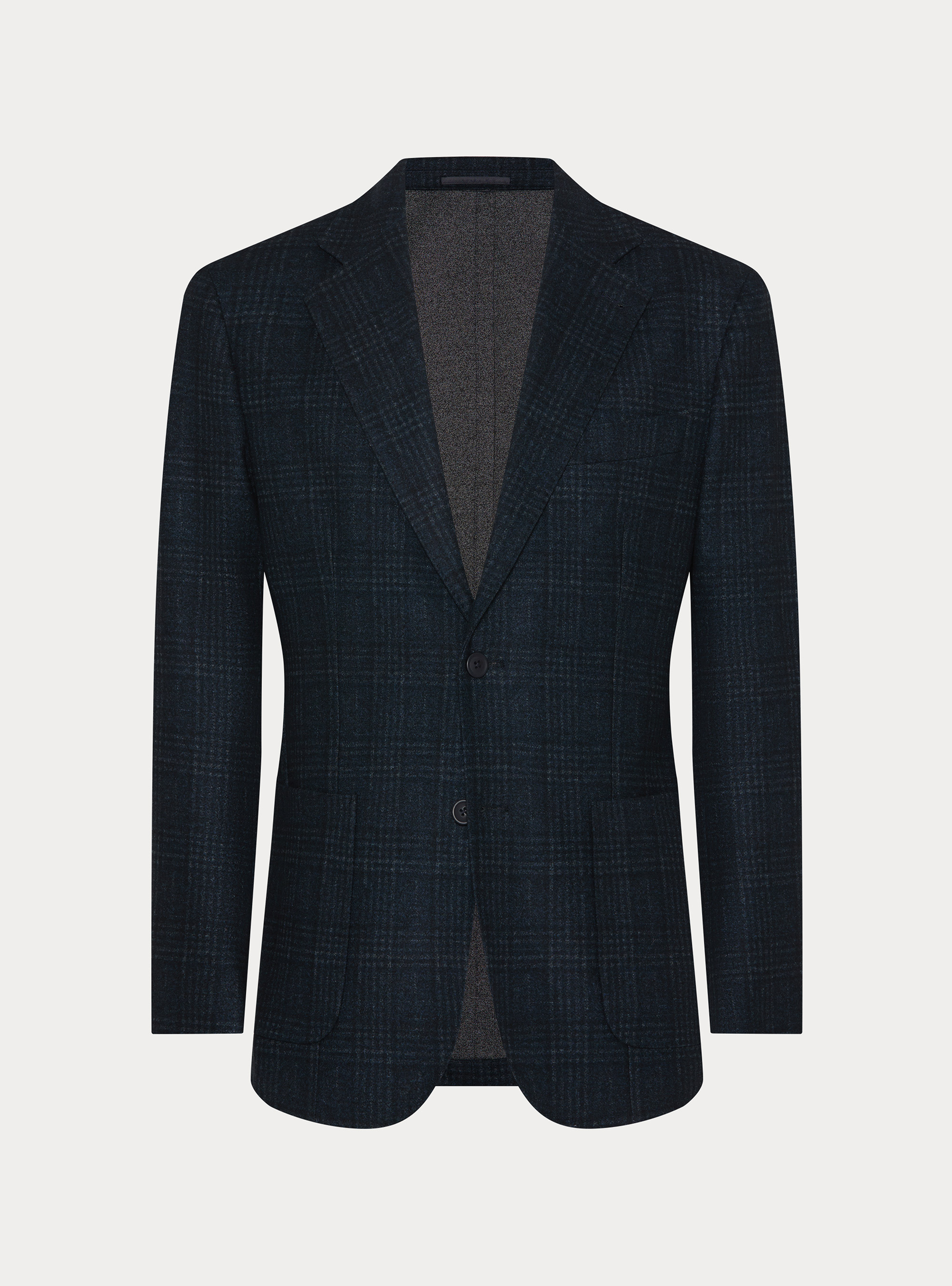 Single-Breasted Printed Jersey Blazer, NAVY BLUE
