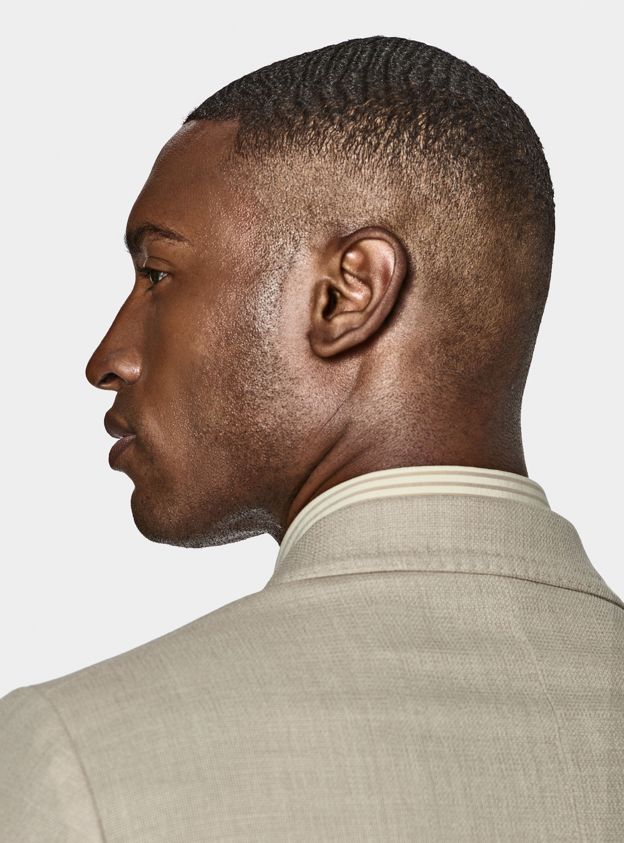 Micro-textured pure wool blazer, ECRU